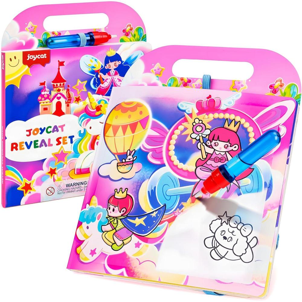 JoyCat Ocean Water Coloring Book for Toddlers, Reusable & Interactive 13 Painting Pages with Water Pen for No Mess Drawing Activity, Take-Along Color-Reveal Set, Travel Toy, Gift for Boys Girls(Unicorn)