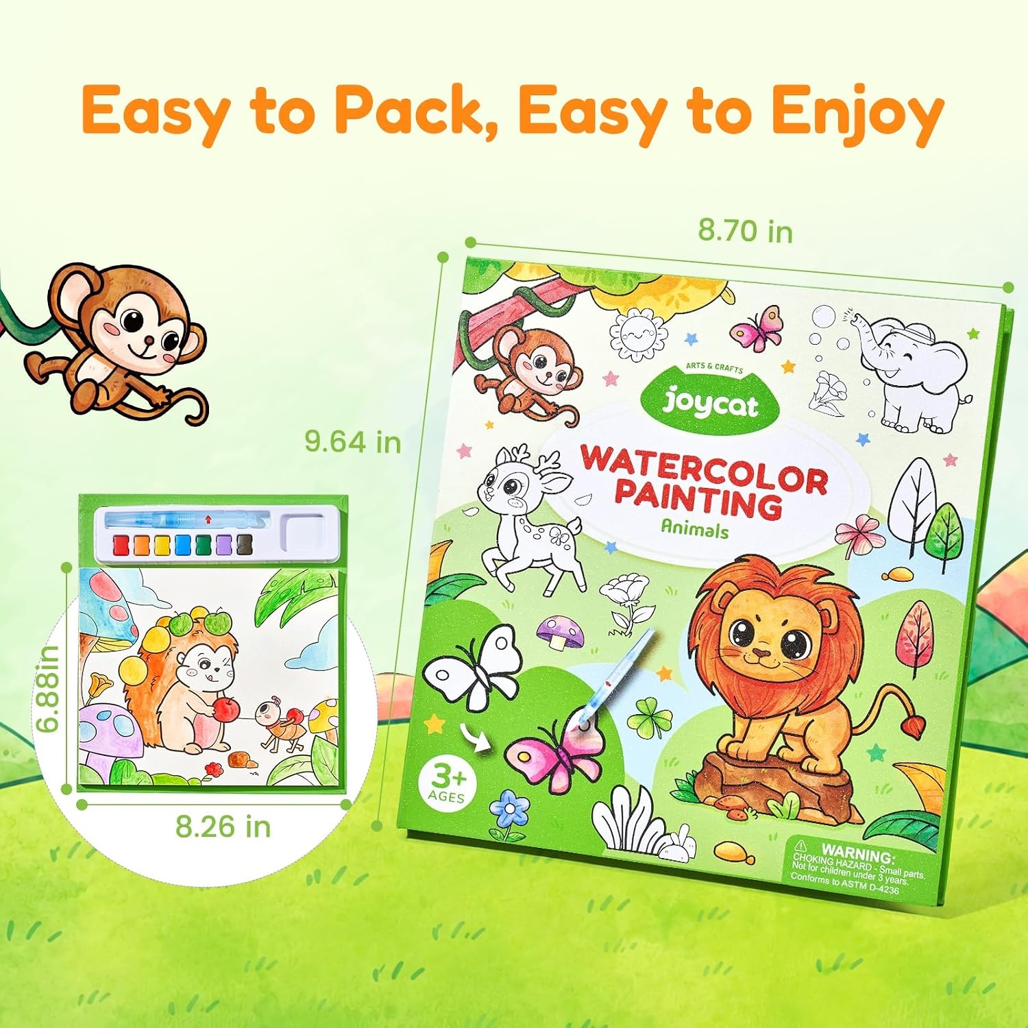 JoyCat Paint with Water Coloring Books for Toddlers (Princess)(Green)