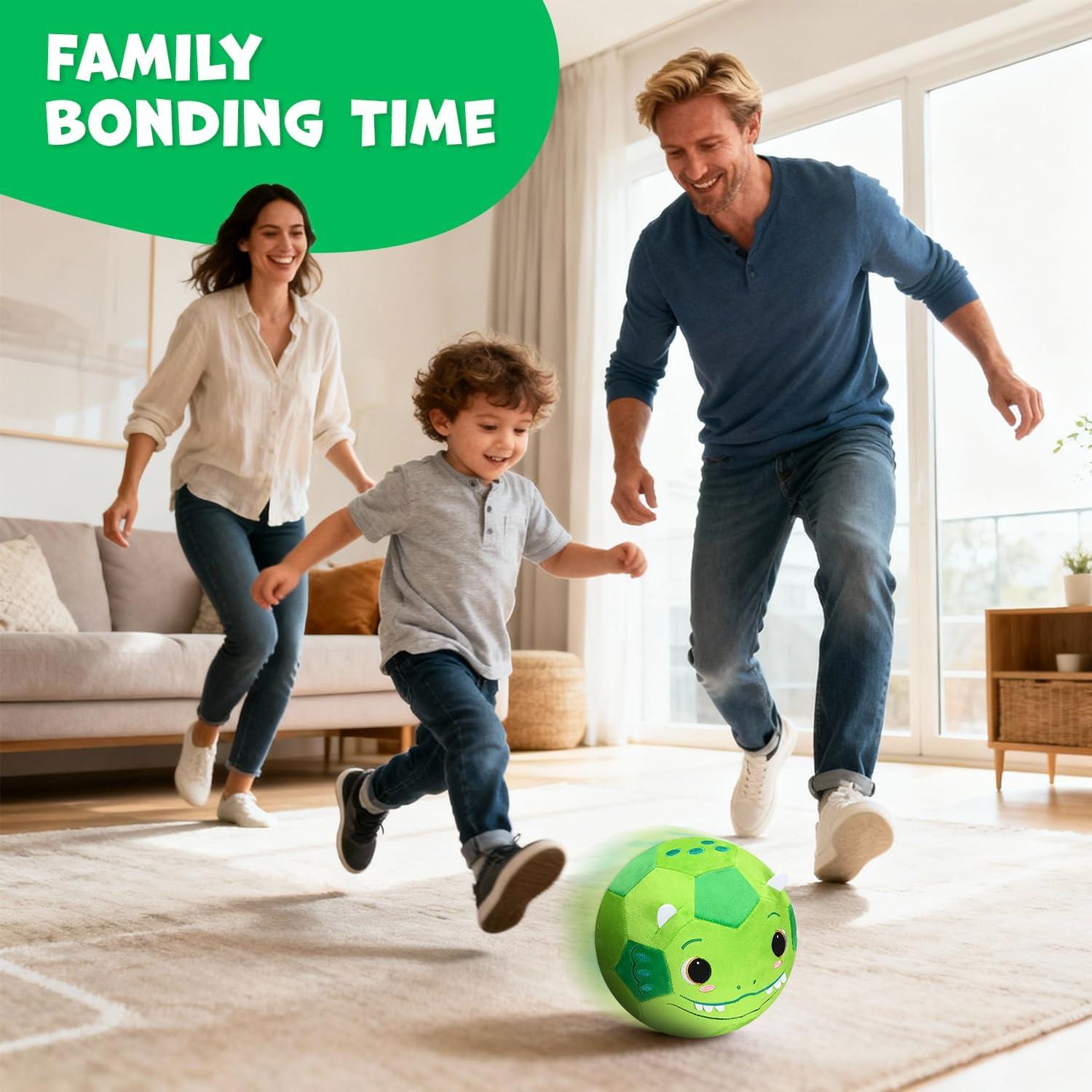 JoyCat Silent Indoor Soccer Ball for Toddlers 1-3, Dinosaur Soft Plush Baby Toddler Soccer Ball Toys Gifts for 1 2 3 4 5 Year Old Boy Girl Birthday Gifts(Dinosaur Soccer)