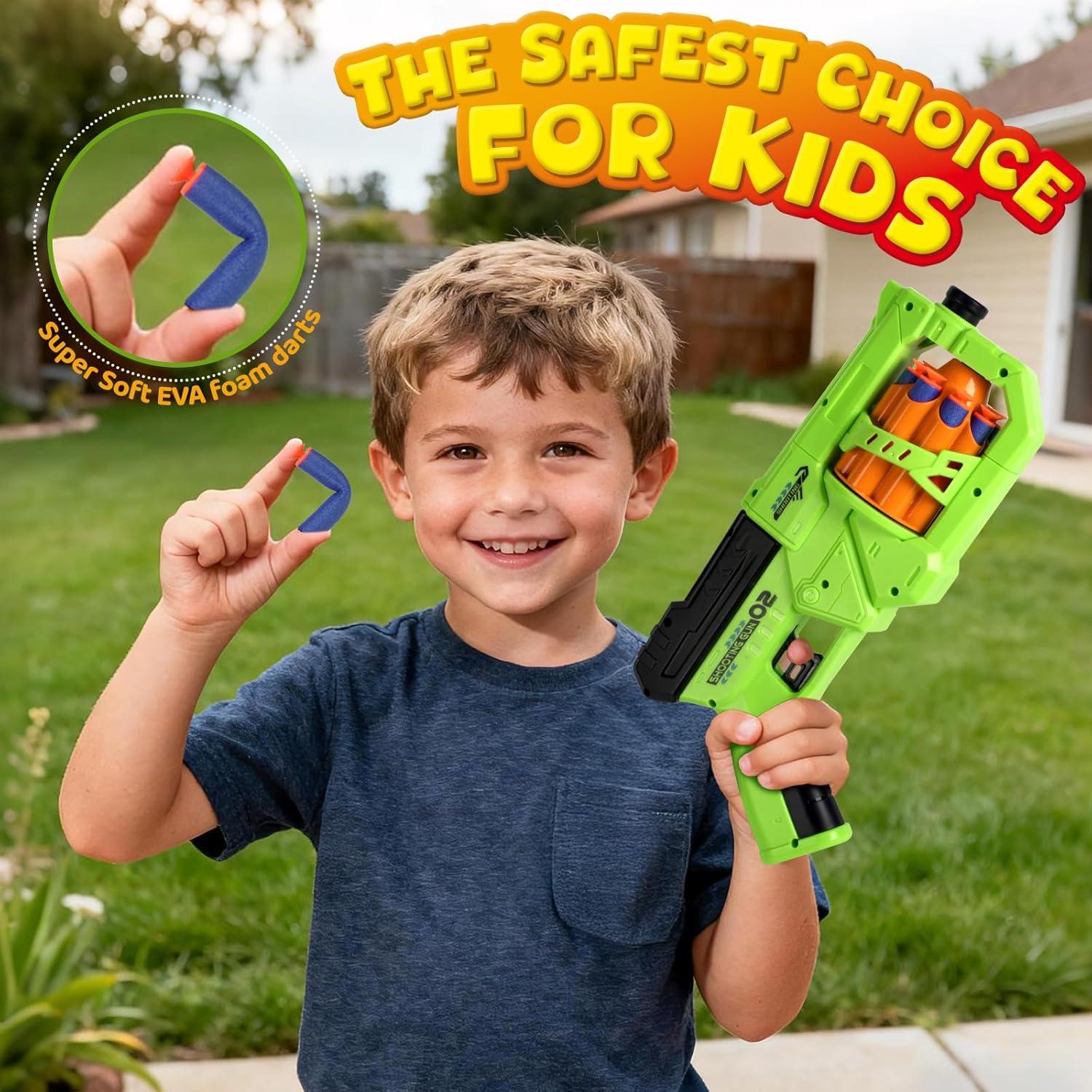 JoyCat 2-in-1 Shooting&Basketball Toy for Kids,Adjustable Height Auto-Moving Shooting Target with Music,Outdoor Indoor Game Compatible with Nerf Toy Guns for Kids,Birthday Chrisrmas Gift for Boys(1 Toy Gun)