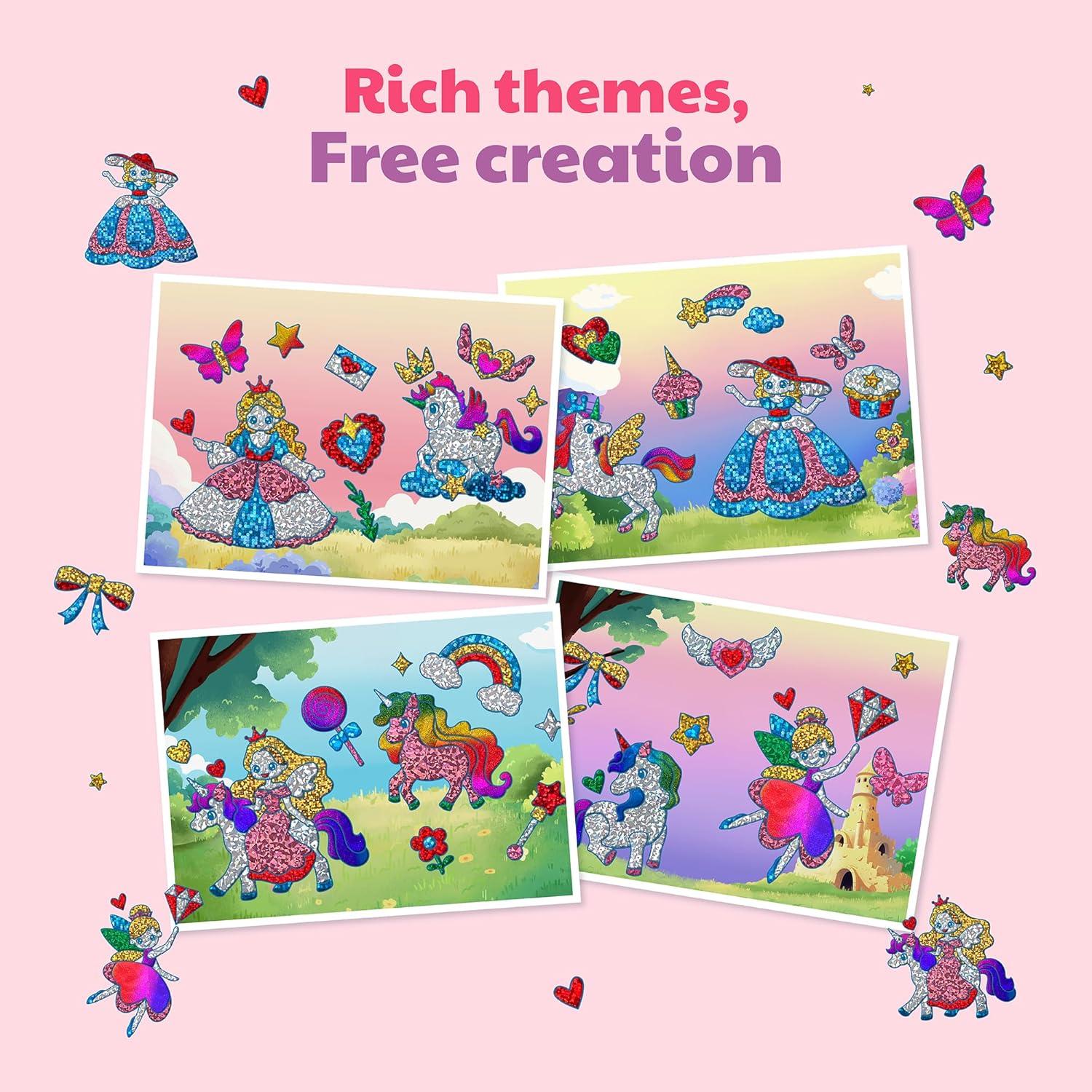 JoyCat 24 Pack Foil Craft Party Favors,No Mess Arts and Crafts for Kids,Goodie Bag Stuffers,DIY Creative Activity, Birthday Present for Girls Boys 4 5 6 7 8 9 Years Old(Unicorn)(Unicorn)