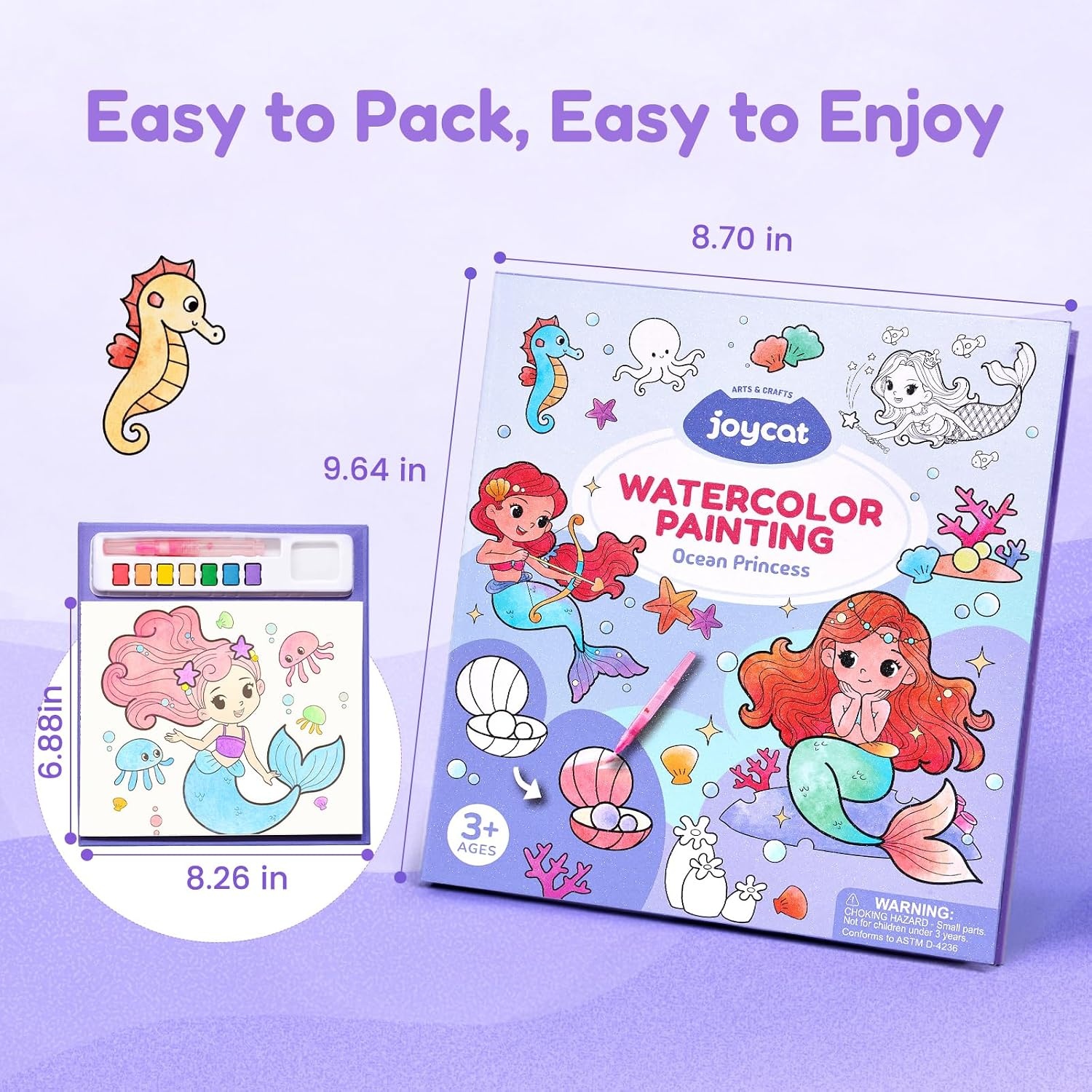 JoyCat Paint with Water Coloring Books for Toddlers (Princess)(Purple)