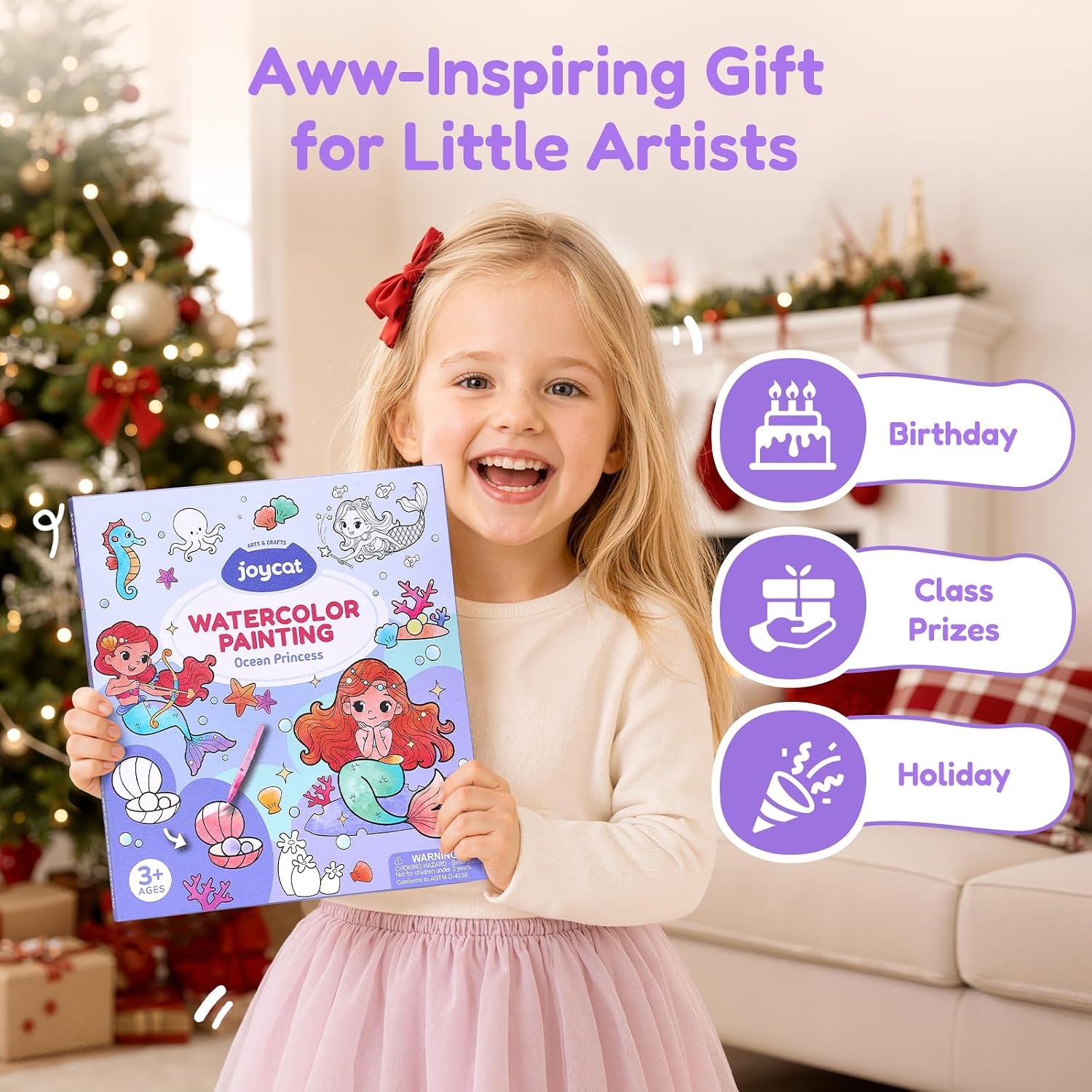 JoyCat Paint with Water Coloring Books for Toddlers (Princess)(Purple)