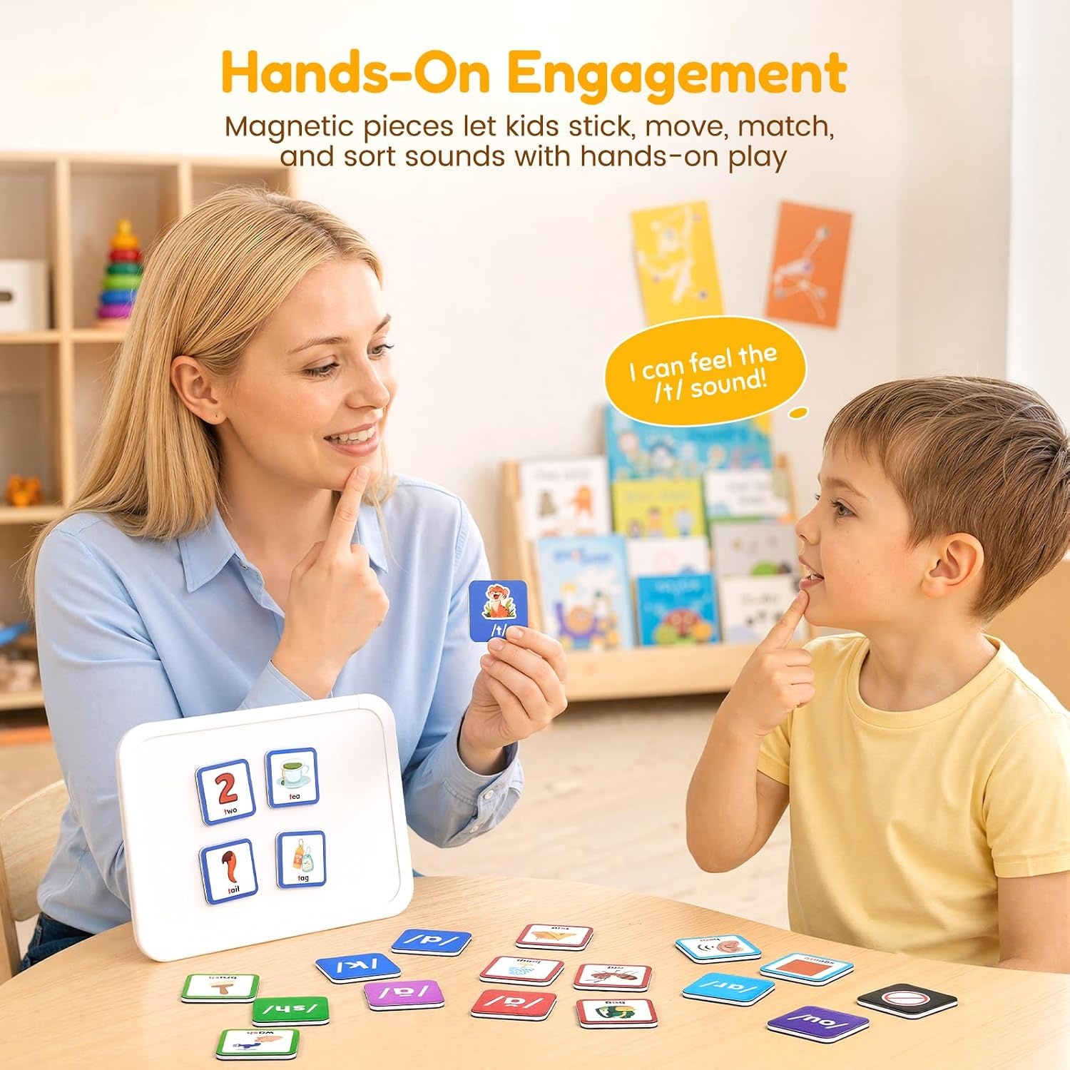 Joycat Magnetic Sound Sorting Tiles, Phonemic Awareness Set, Ages 3 and Up