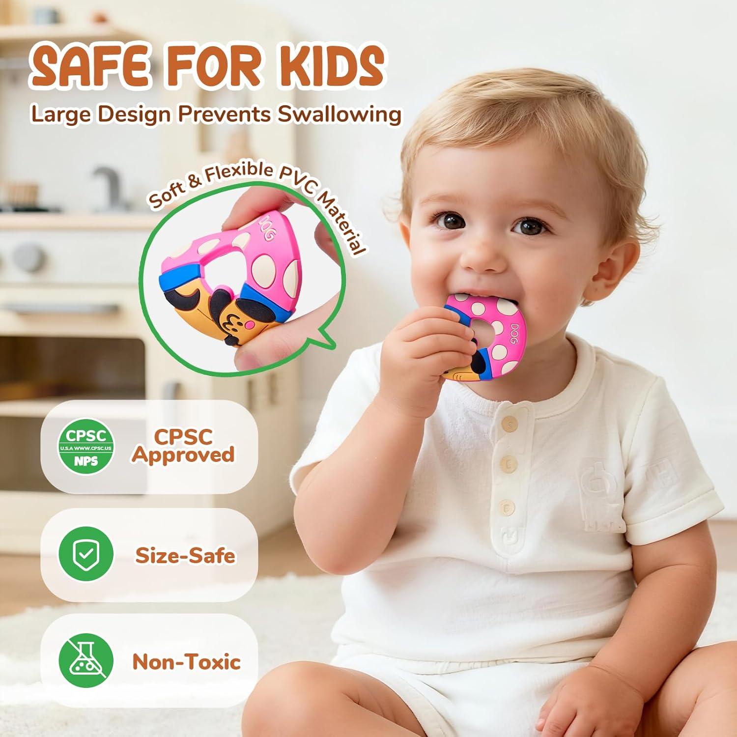 JoyCat Alphabet Magnets, 26 Uppercase Letters 0-9 Numbers Toy Set + 26 Large Soft PVC Uppercase Alphabet ABC Refrigerator Magnets, Preschool Educational Learning Toys, Cute for Baby