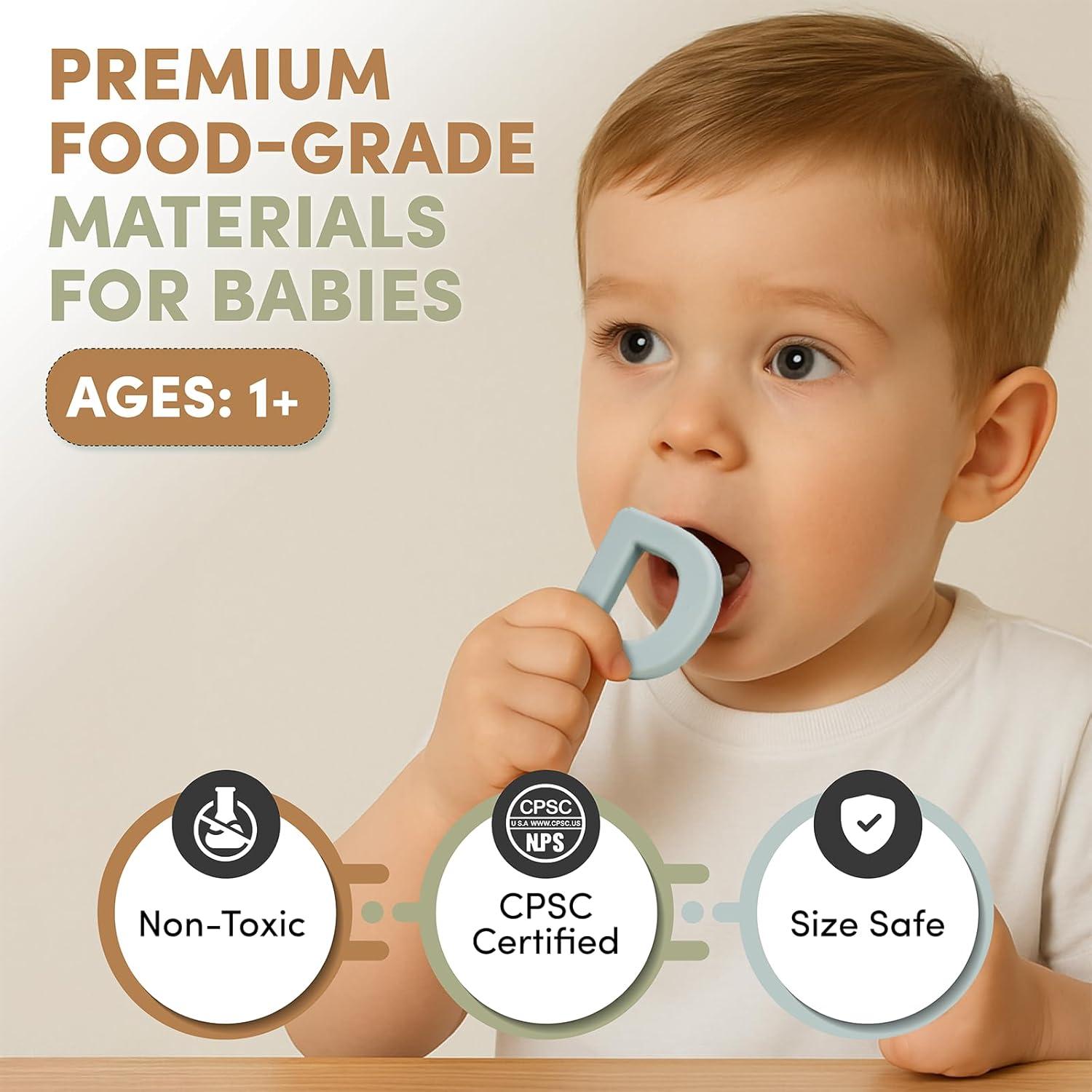 JoyCat Baby Toys – Soft Baby Beehive with 5 Sensory Bees + Silicone Alphabet Magnetic Letters, 26 Uppercase ABC Fridge Magnets for Toddlers & Kids