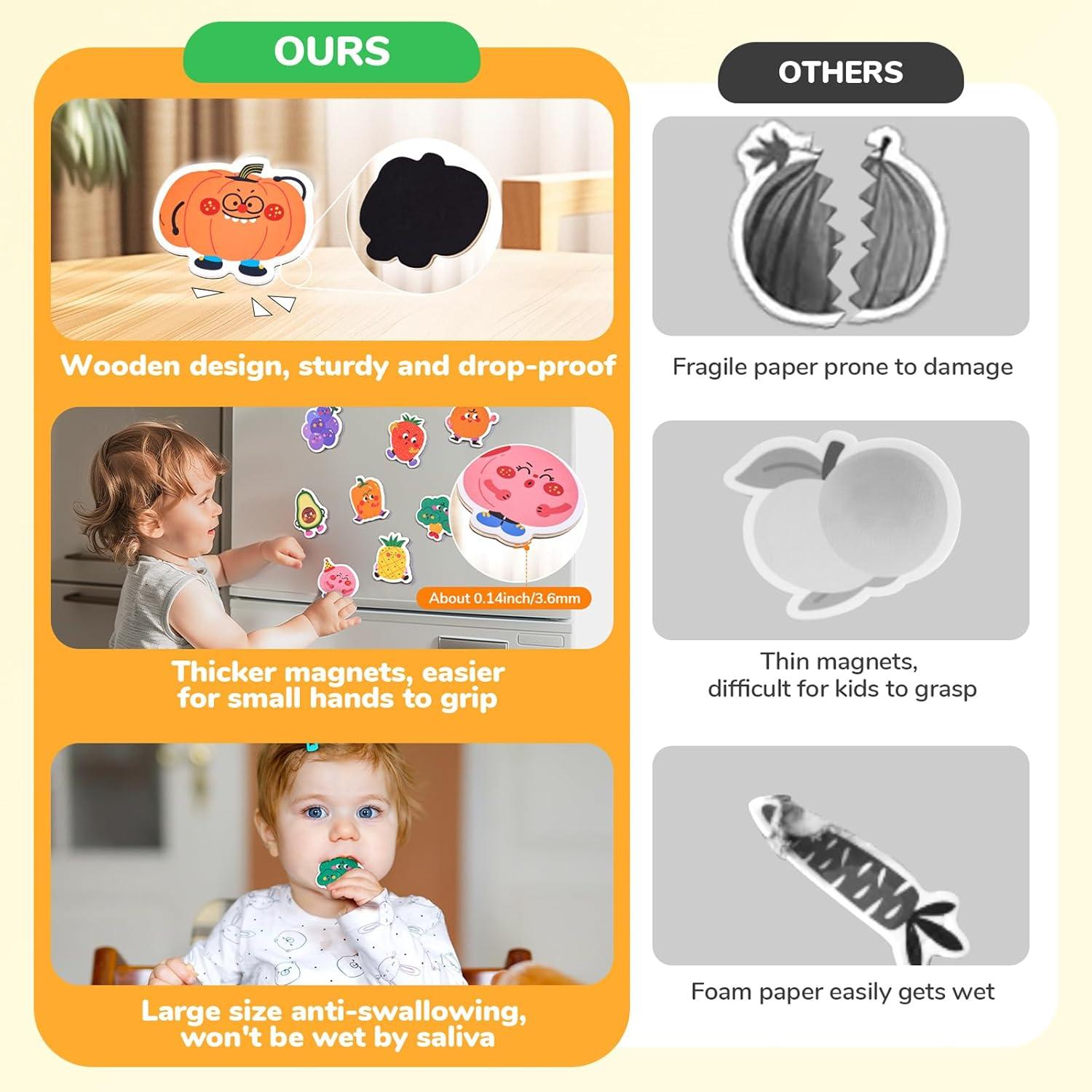 JoyCat Princess Busy Book & Wooden Fridge Magnets for Toddlers