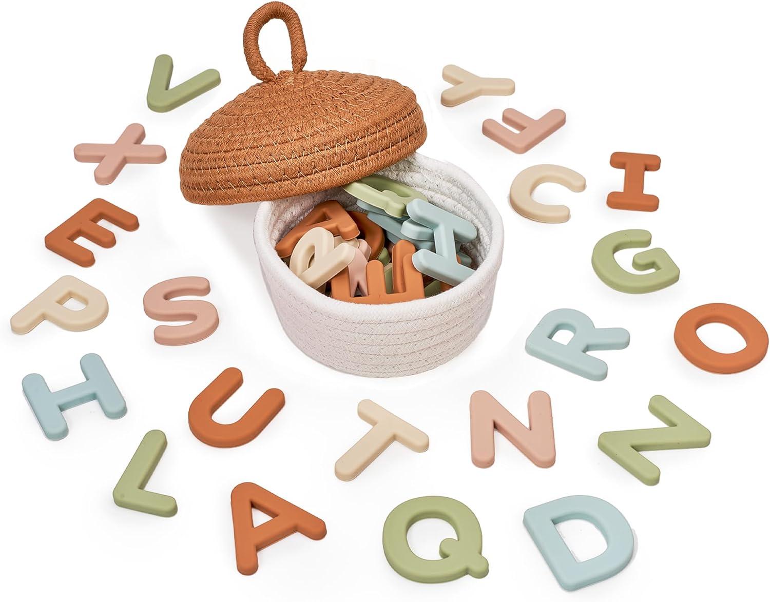 JoyCat Magnetic Letters, 312 Pieces Lowercase Alphabet Fridge Magnets + Silicone Alphabet Magnetic Letters, 26 Uppercase ABC Fridge Magnets for Toddlers & Kids