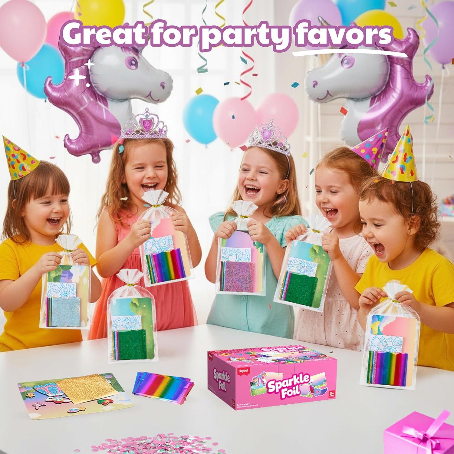 JoyCat 24 Pack Foil Craft + Animal Dot Art Party Favors,No Mess Arts and Crafts for Kids,Goodie Bag Stuffers,DIY Creative Activity, Easter Birthday Gift for Girls Boys 4 5 6 7 8 9 Years Old