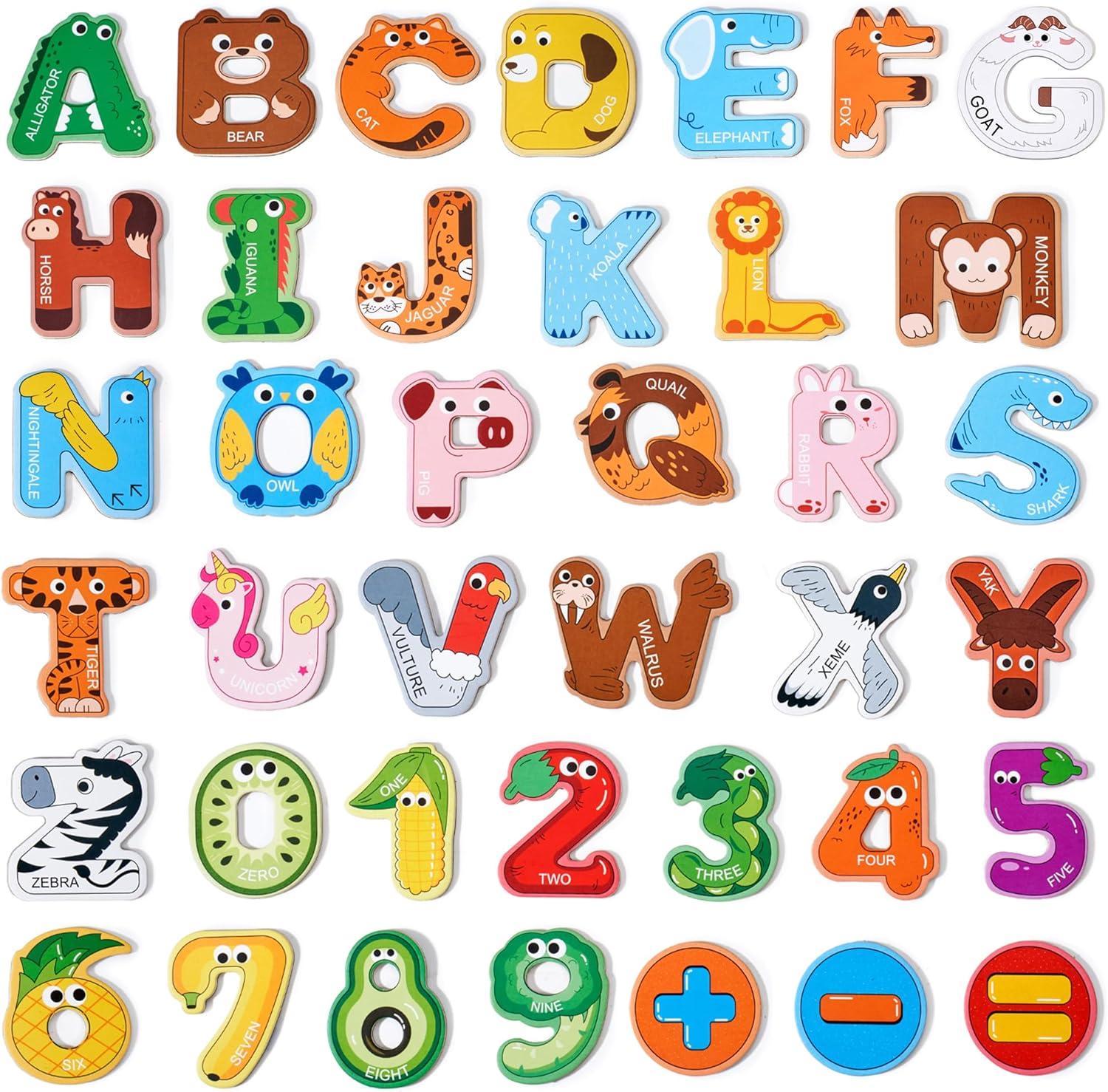 JoyCat Magnetic Letters and Numbers Fridge Magnets + JoyCat Search and Find Activity Mats, Reusable Sticker Books for Toddlers with 120+ Jelly Stickers