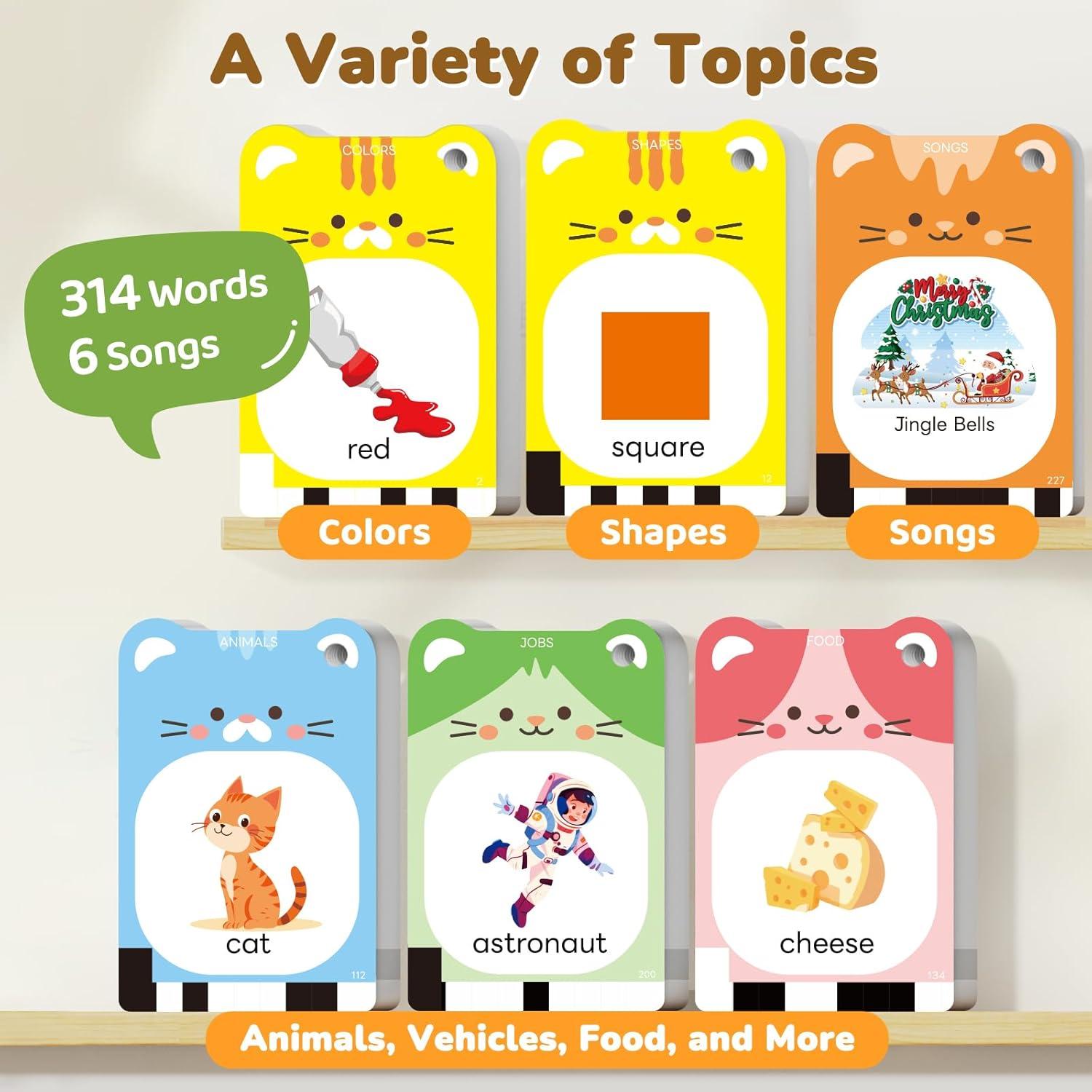 JoyCat Talking Flash Cards: 314 Words with Durable Thick Cards & Clear Audio + 156 Pages Tap-to-Read Flash Cards
