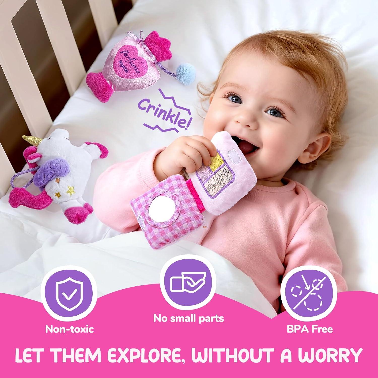 JoyCat Unicorn Makeup Bag Set 5 PCS Plush Toy + Smart Interactive Puppy