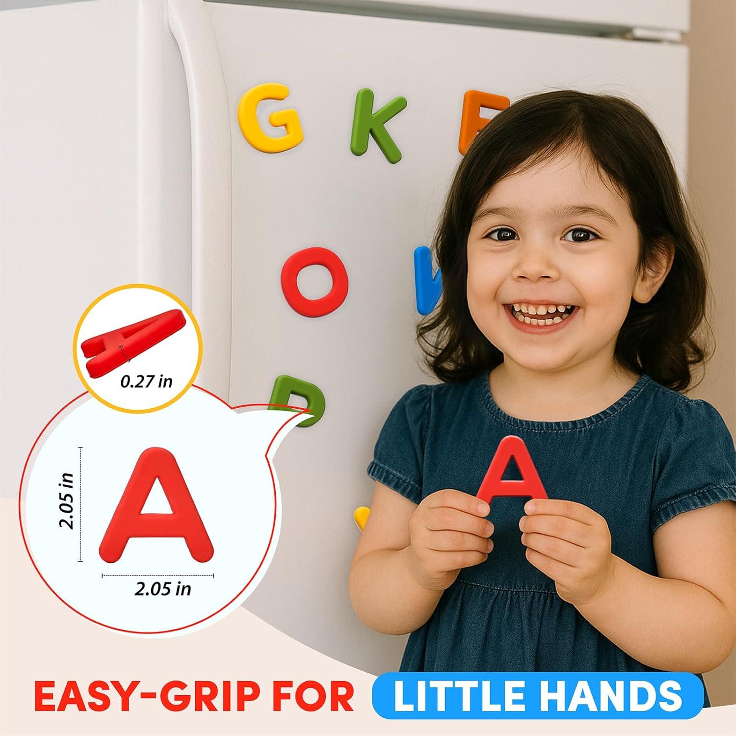 JoyCat Baby Toys 6-12 Months – Soft Baby Beehive with 5 Sensory Bees + Silicone Alphabet Magnetic Letters, 26 Uppercase ABC Fridge Magnets for Toddlers