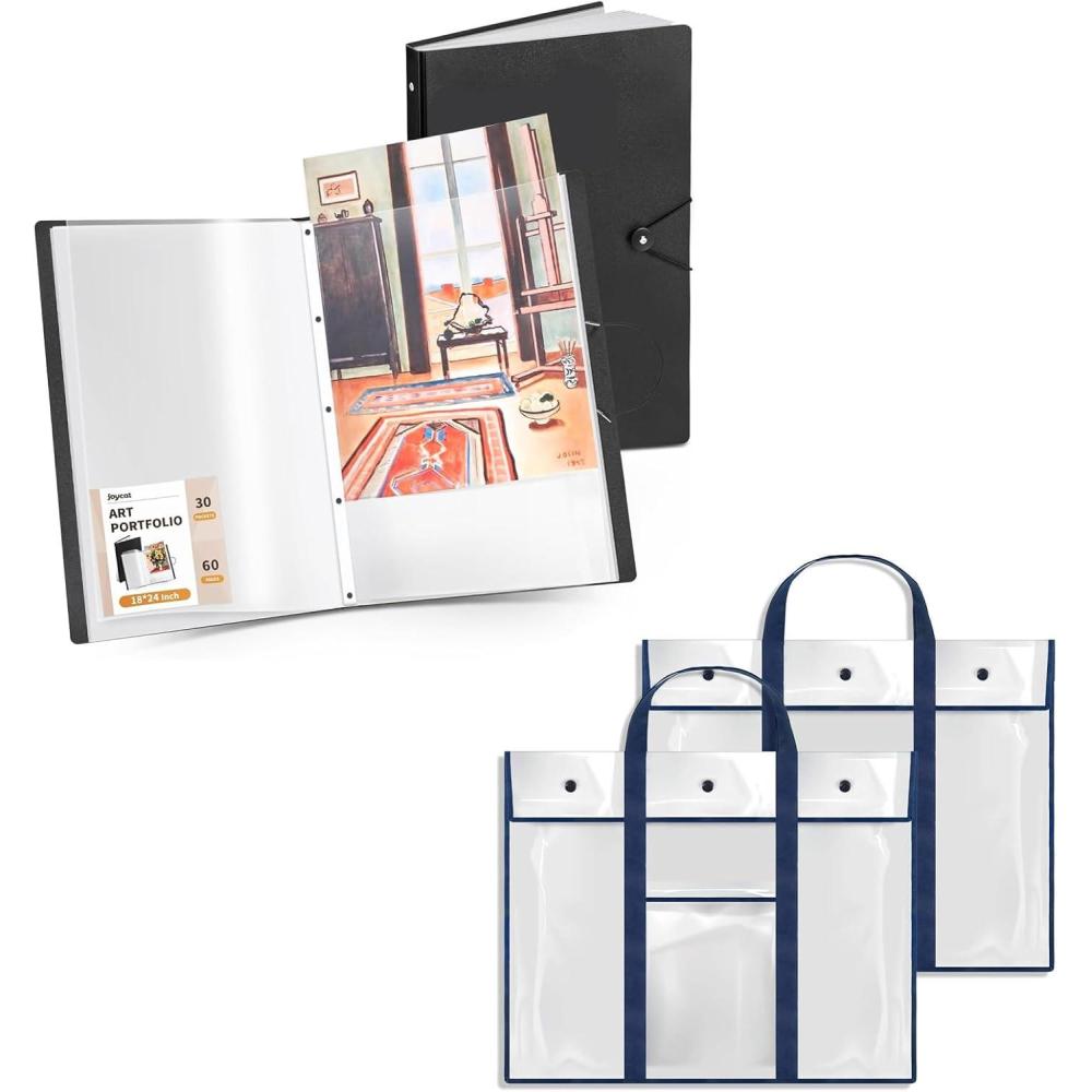 JoyCat Art Portfolio Binder 18×24 inches & Large Poster Storage Bag Bulletin Board Holder