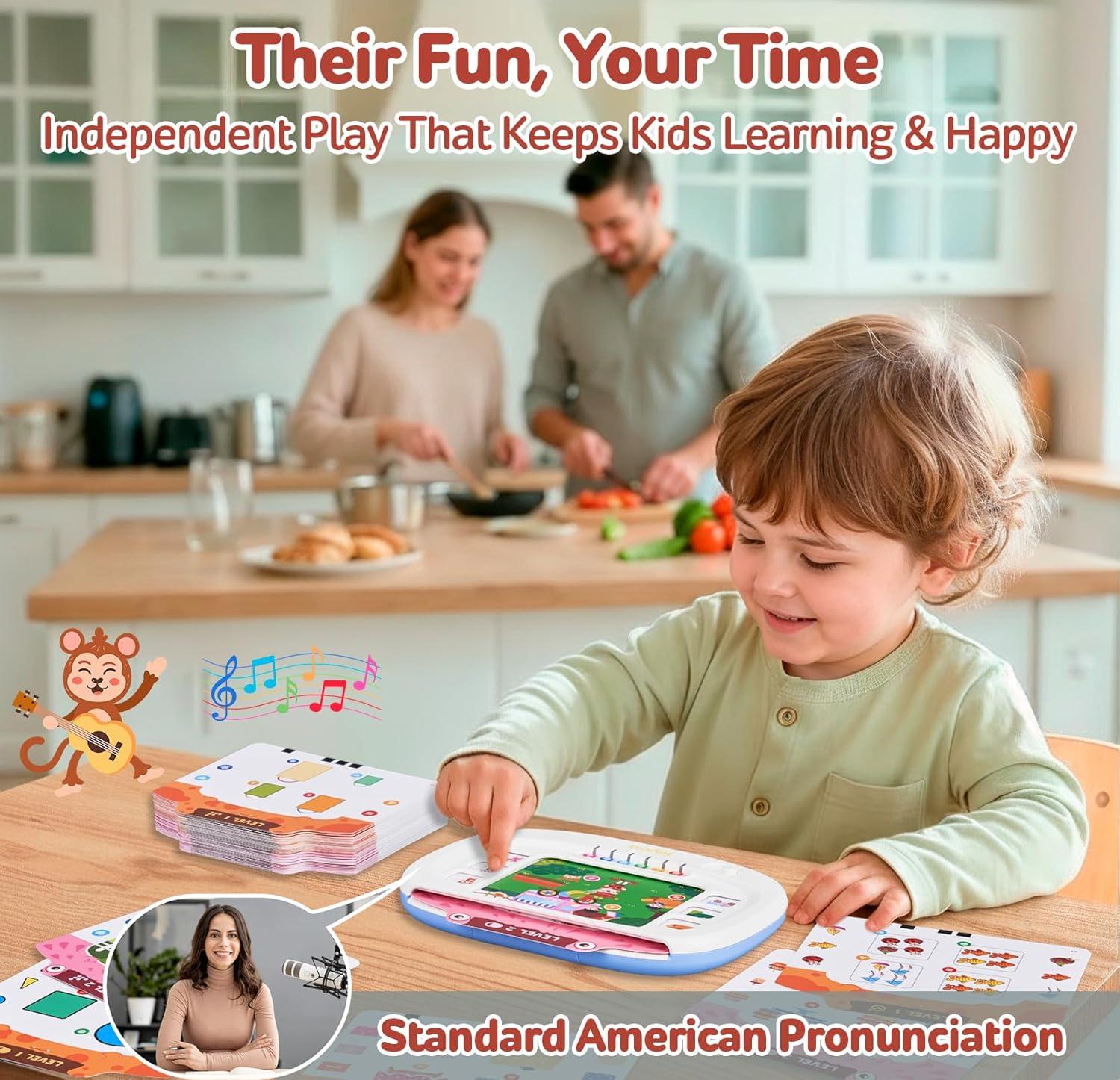 JoyCat Double-Sided Magnetic Number Tracing Board + Kids Learning Tablet:160 Pages Flash Cards-Judgement, Matching, Ordering