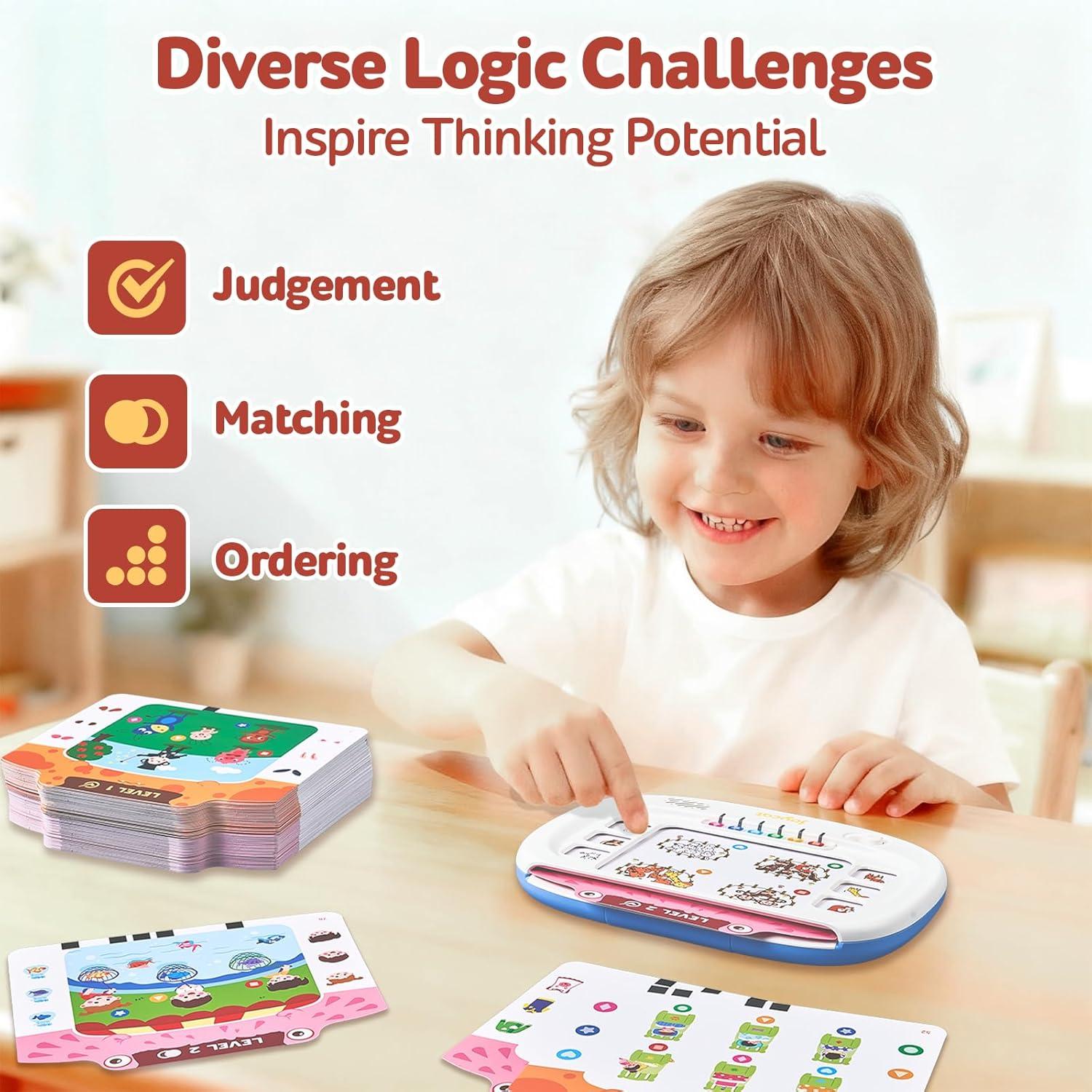 JoyCat Double-Sided Magnetic Number Tracing Board + Kids Learning Tablet:160 Pages Flash Cards-Judgement, Matching, Ordering