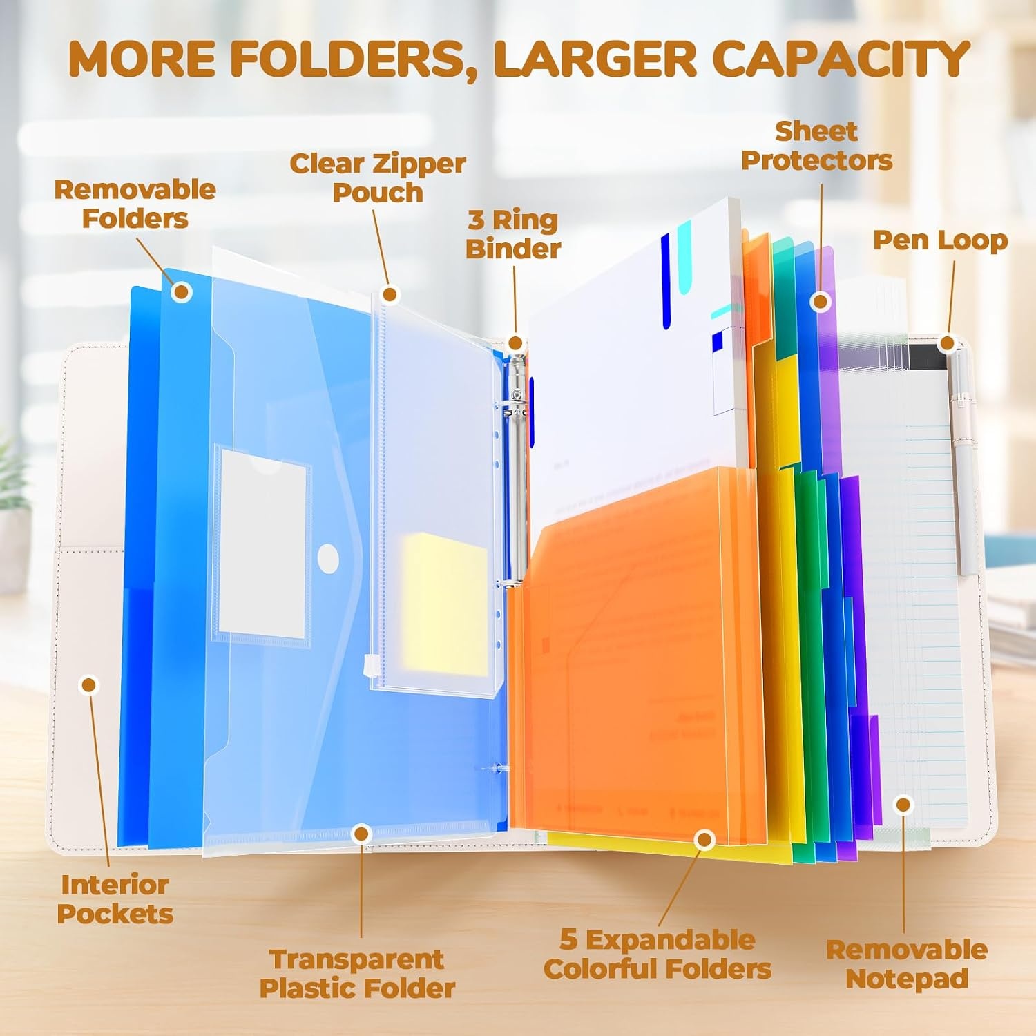 JoyCat 3 Ring Binder Beige Clipboard + A5 Wildflowers Academic Planner 2026-2027, July 2026 – June 2027, 6.3″ x 8.5″ Weekly & Monthly Planner
