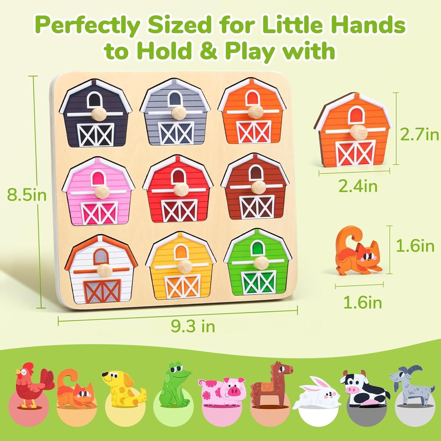 JoyCat Wooden Puzzles with Shape Sorter Toy for Toddler 1-3, Montessori Toys Shape Sorting Games Toddler Lerning Toy, Gifts for 1 2 3 Year Old Boys Girls