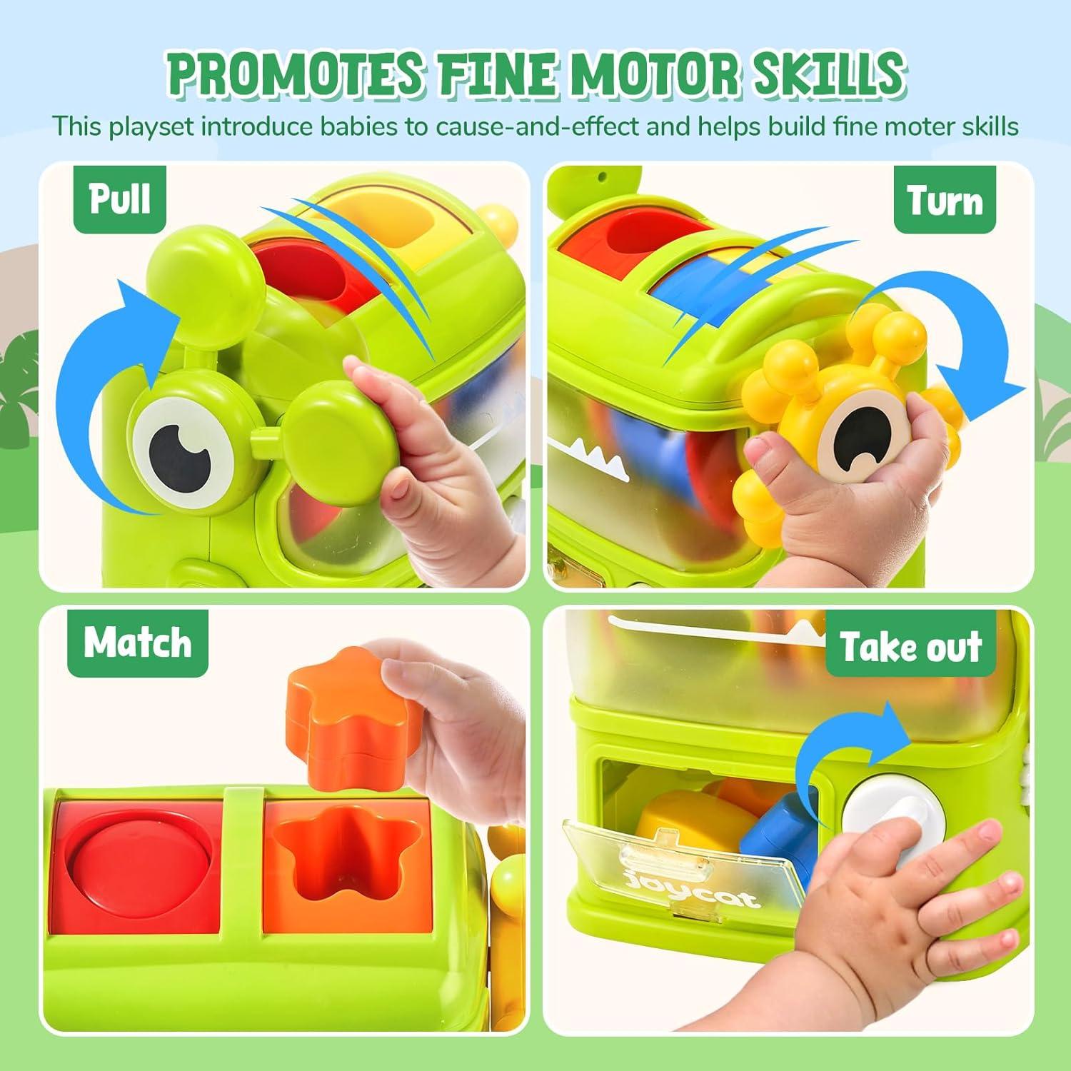 JoyCat Wooden Puzzles with Shape Sorter Toy for Toddler 1-3, Montessori Toys Shape Sorting Games Toddler Lerning Toy, Gifts for 1 2 3 Year Old Boys Girls