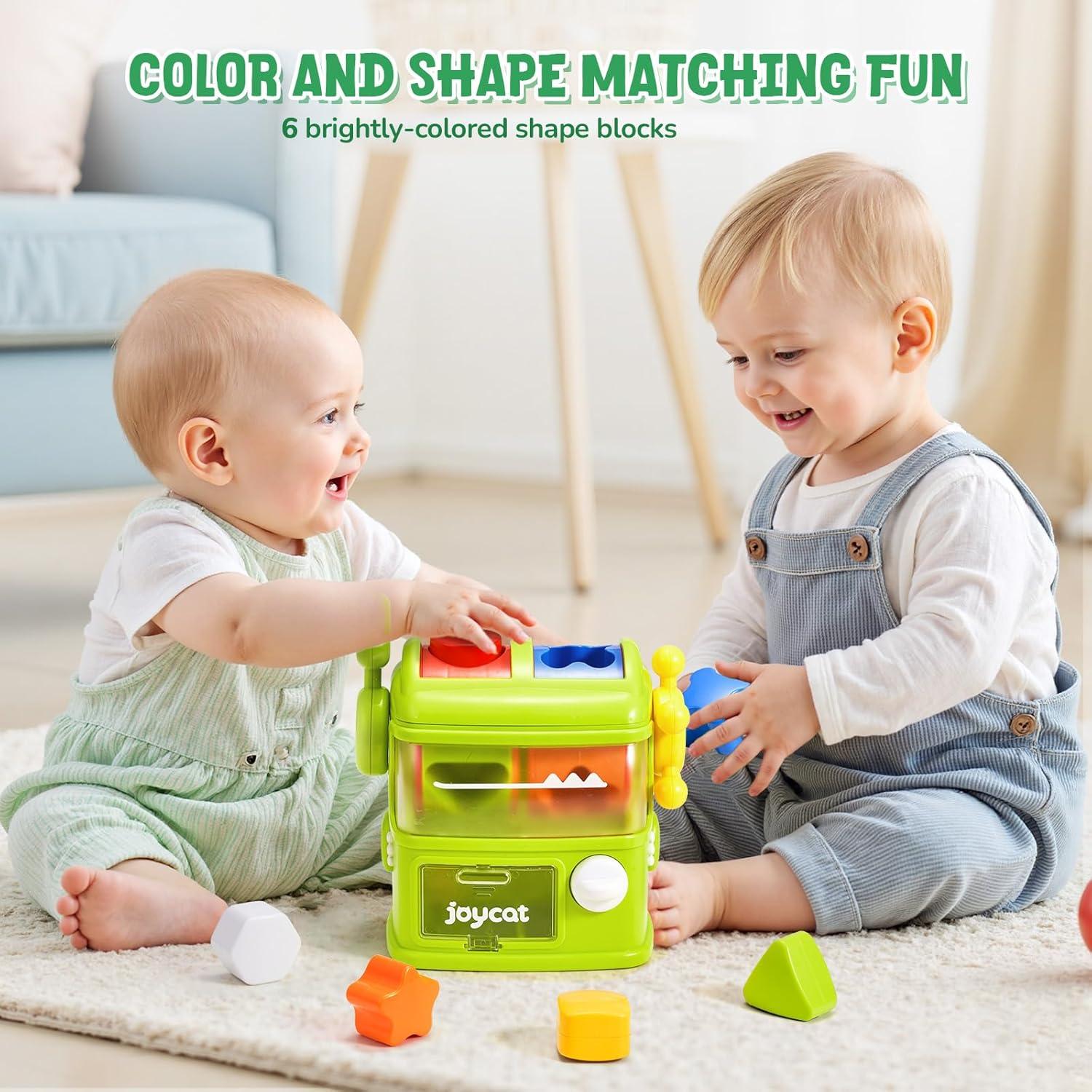 JoyCat Wooden Puzzles with Shape Sorter Toy for Toddler 1-3, Montessori Toys Shape Sorting Games Toddler Lerning Toy, Gifts for 1 2 3 Year Old Boys Girls
