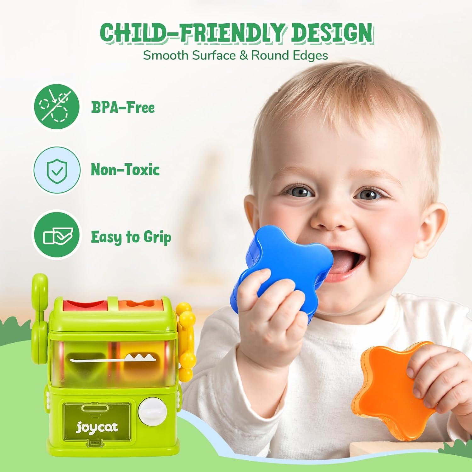 JoyCat Wooden Puzzles with Shape Sorter Toy for Toddler 1-3, Montessori Toys Shape Sorting Games Toddler Lerning Toy, Gifts for 1 2 3 Year Old Boys Girls