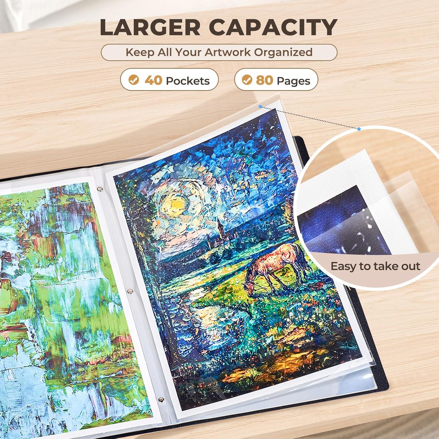 JoyCat Art Portfolio Binder 11×17 inches & Large Poster Storage Bag Bulletin Board Holder