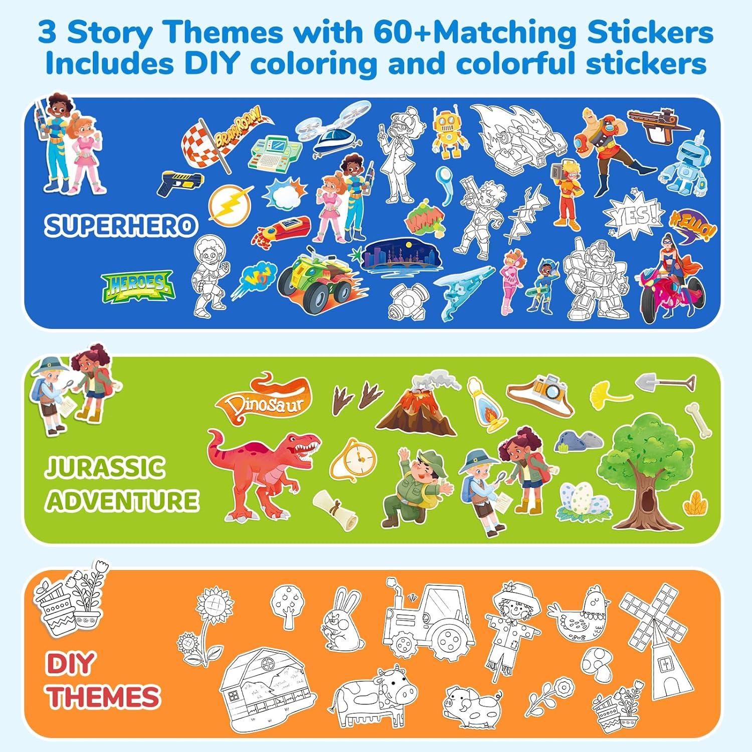 Adventure Storybook Art Starter Kit, Creative Writing for Kids, Write Your Own Book, Art Kit for Kid 6-9, DIY Craft, Scrapbooking & Journal Supplies, Hardcover Comic Book Making Kit, Christmas Gift(Adventure Starter Kit)