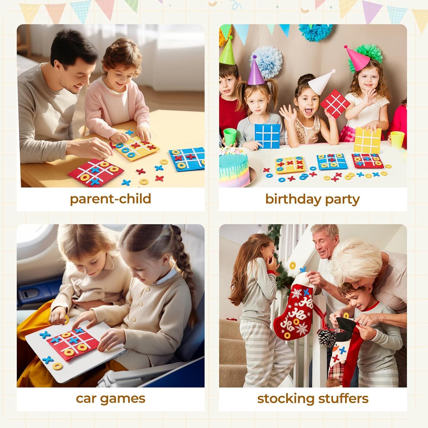 JoyCat 30 Pack Tic Tac Toe Strategic Board Game+24 Pack Animal Foil Craft Party Favors,Goodie Bag Stuffers,Christmas Birthday Gift for Kids Students