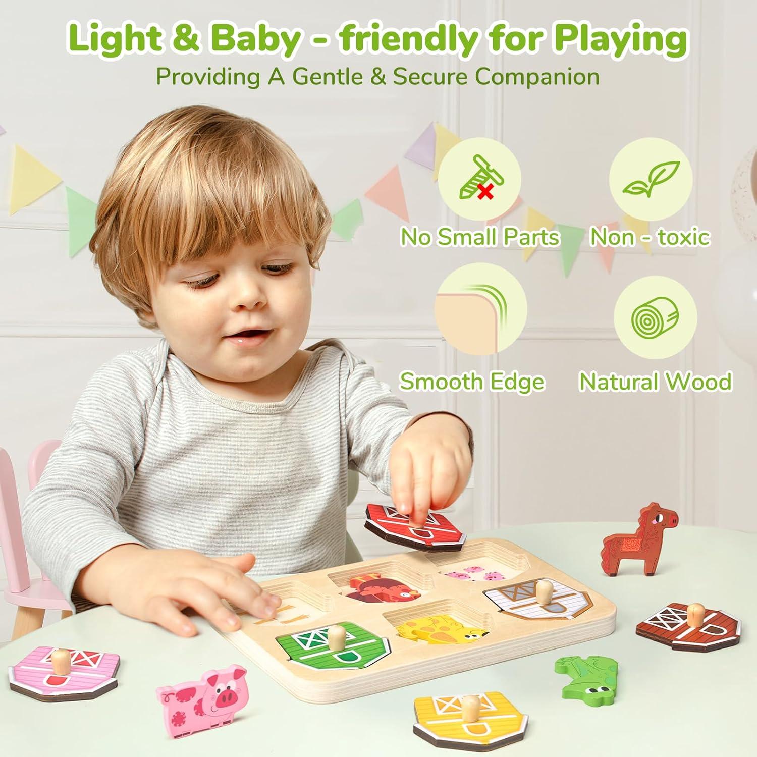 JoyCat Wooden Cute Animals Fridge Magnets & Magnetic Alphabet Letters Kit
