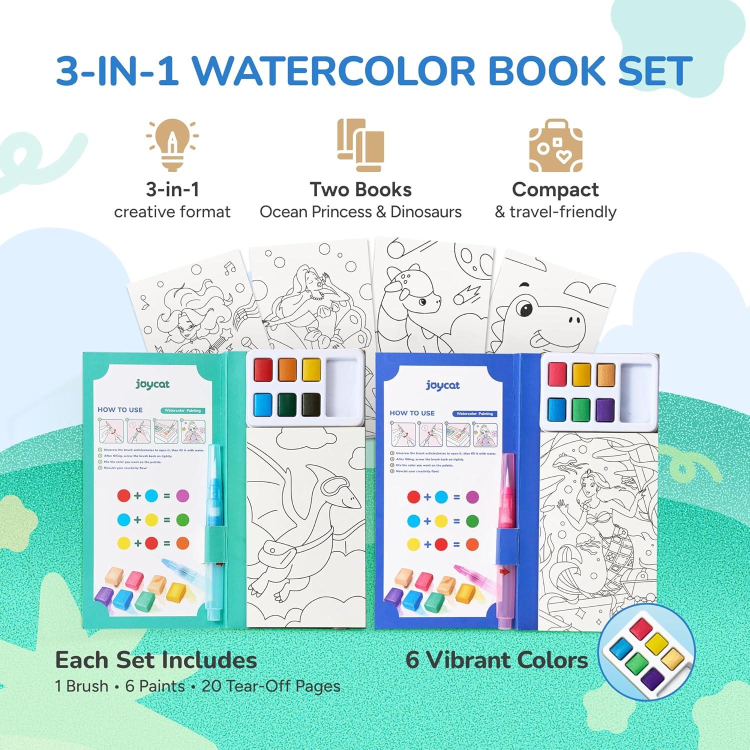JoyCat Full-Size & Pocket Watercolor Book Set