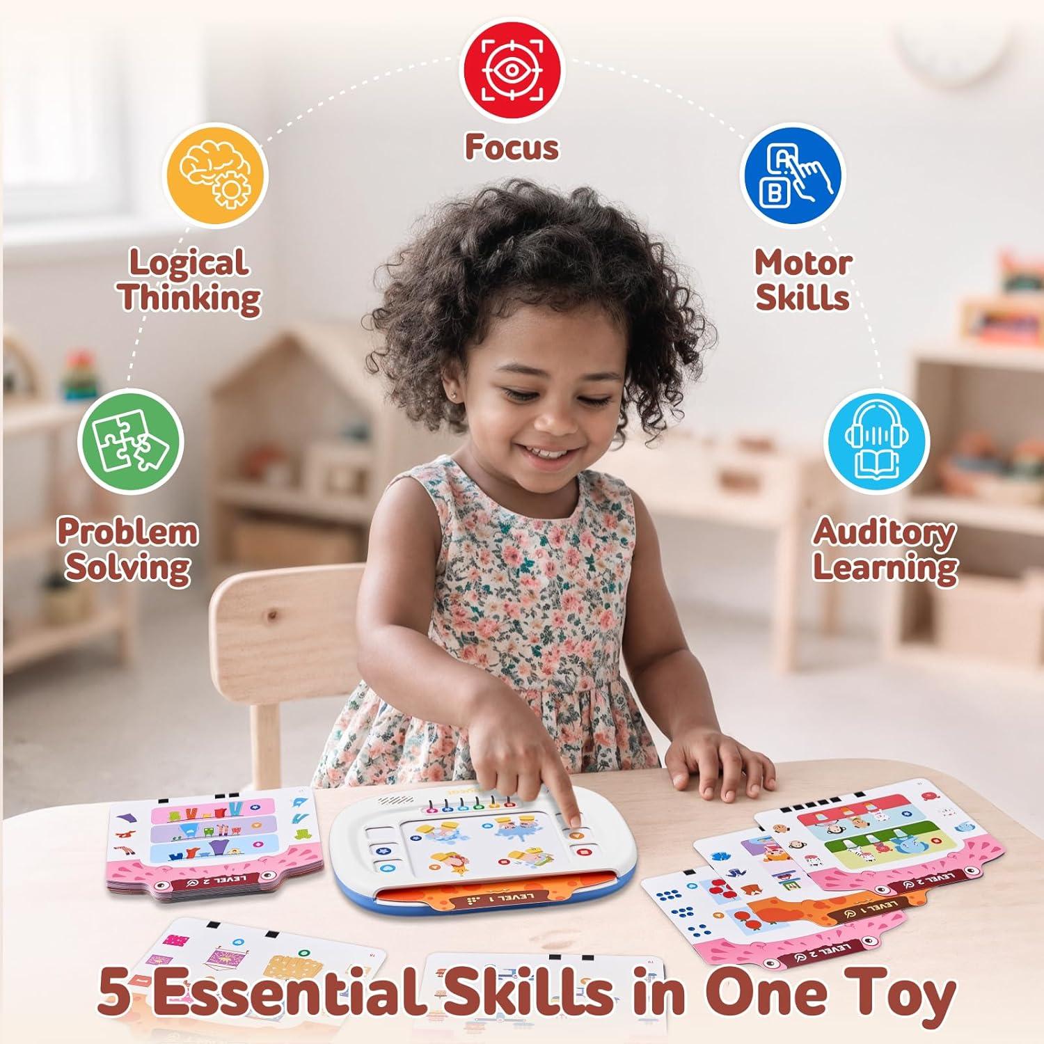 JoyCat Learning Activity Set: Kids Learning Tablet:160 Pages Flash Cards-Judgement, Matching, Ordering + Seek & Find Game Books