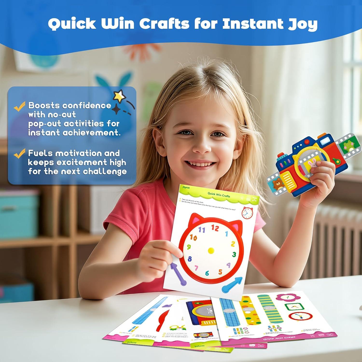 Toddler Scissor Skills Activity Book, 4 Progressive Levels to Learn Cutting for Kids Ages 3-6, 27 Fun Crafts with Child-Safe Scissors, Develop Fine Motor Skills, Ideal Christmas Gift & Arts and Crafts(Happy Days)