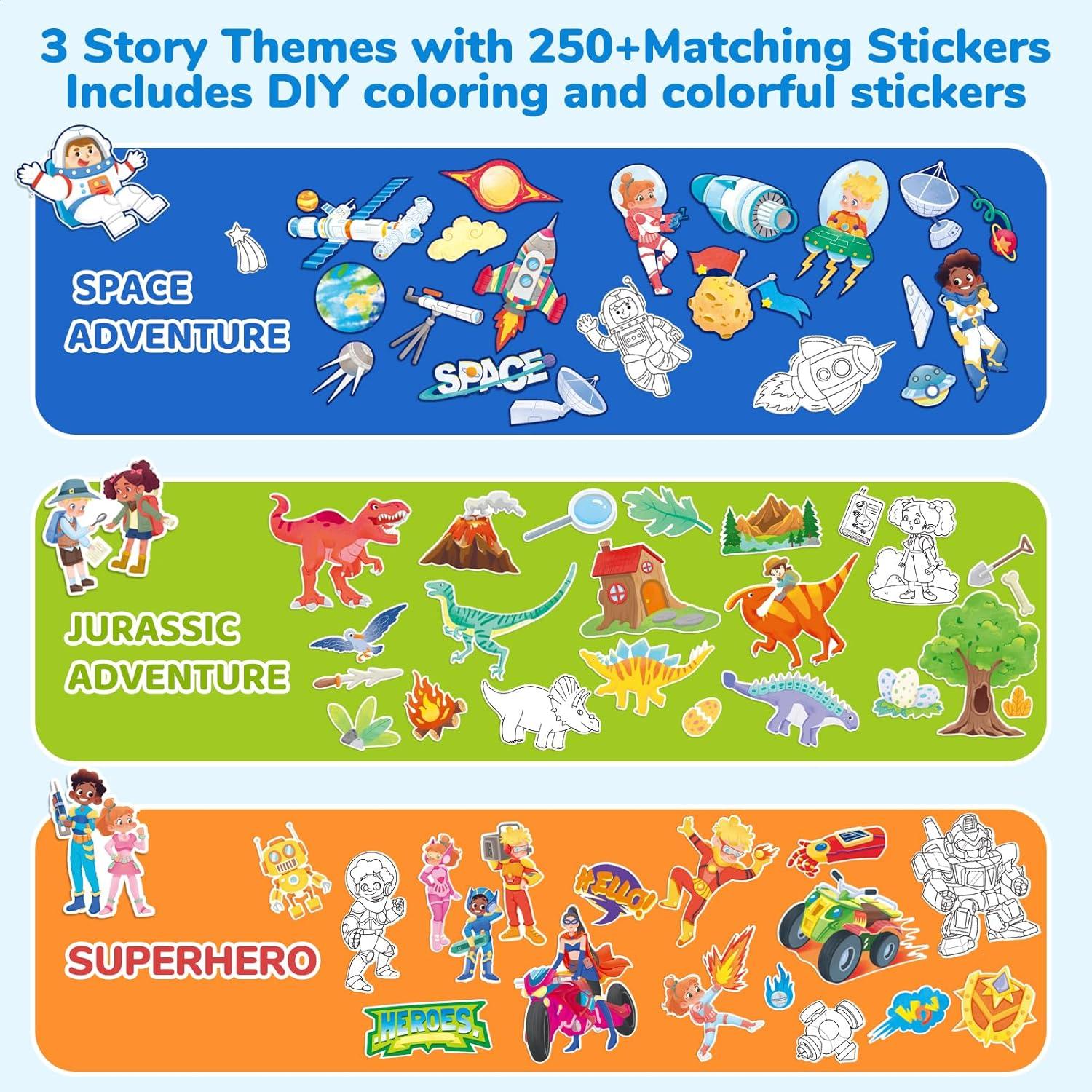 Adventure Storybook Art Starter Kit, Creative Writing for Kids, Write Your Own Book, Art Kit for Kid 6-9, DIY Craft, Scrapbooking & Journal Supplies, Hardcover Comic Book Making Kit, Christmas Gift(Adventure Creative Kit)