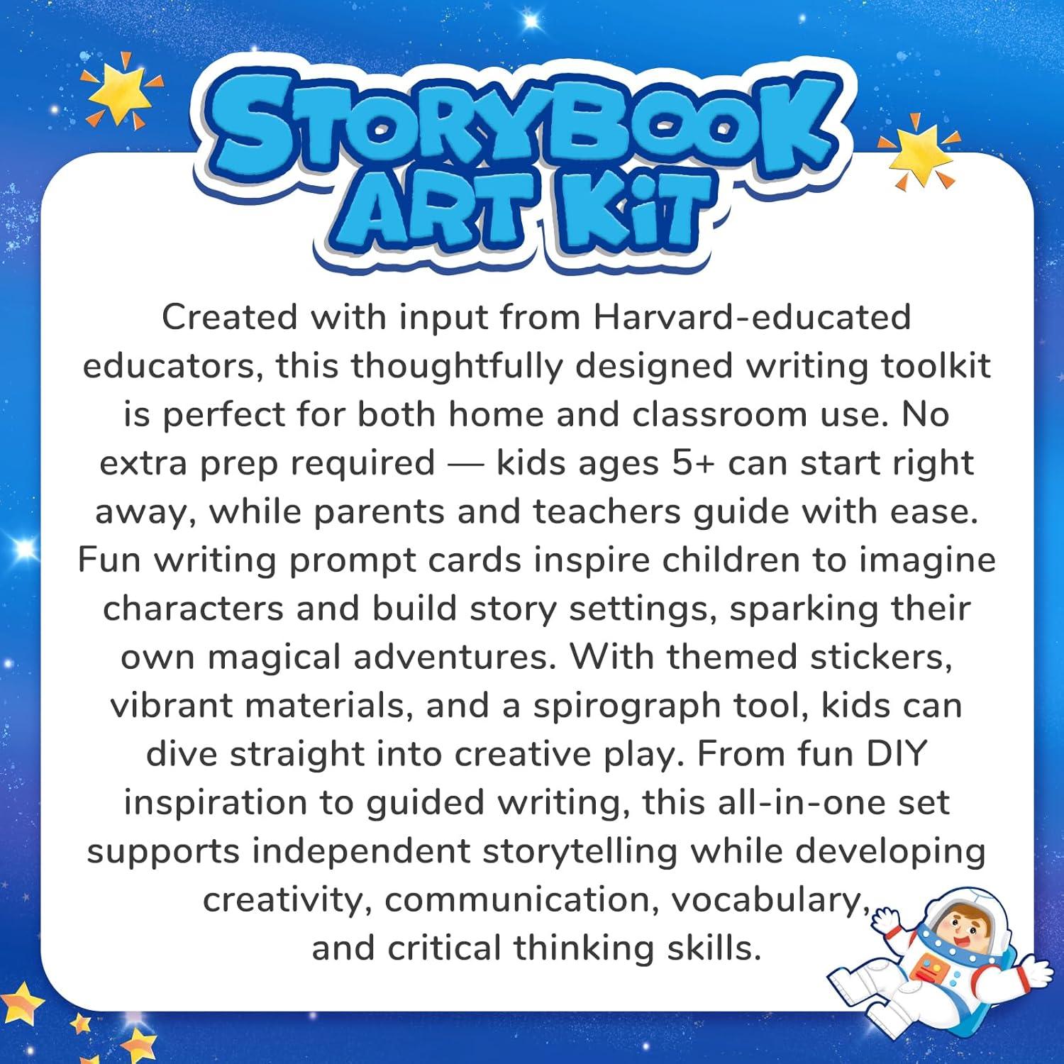 Adventure Storybook Art Starter Kit, Creative Writing for Kids, Write Your Own Book, Art Kit for Kid 6-9, DIY Craft, Scrapbooking & Journal Supplies, Hardcover Comic Book Making Kit, Christmas Gift(Adventure Creative Kit)