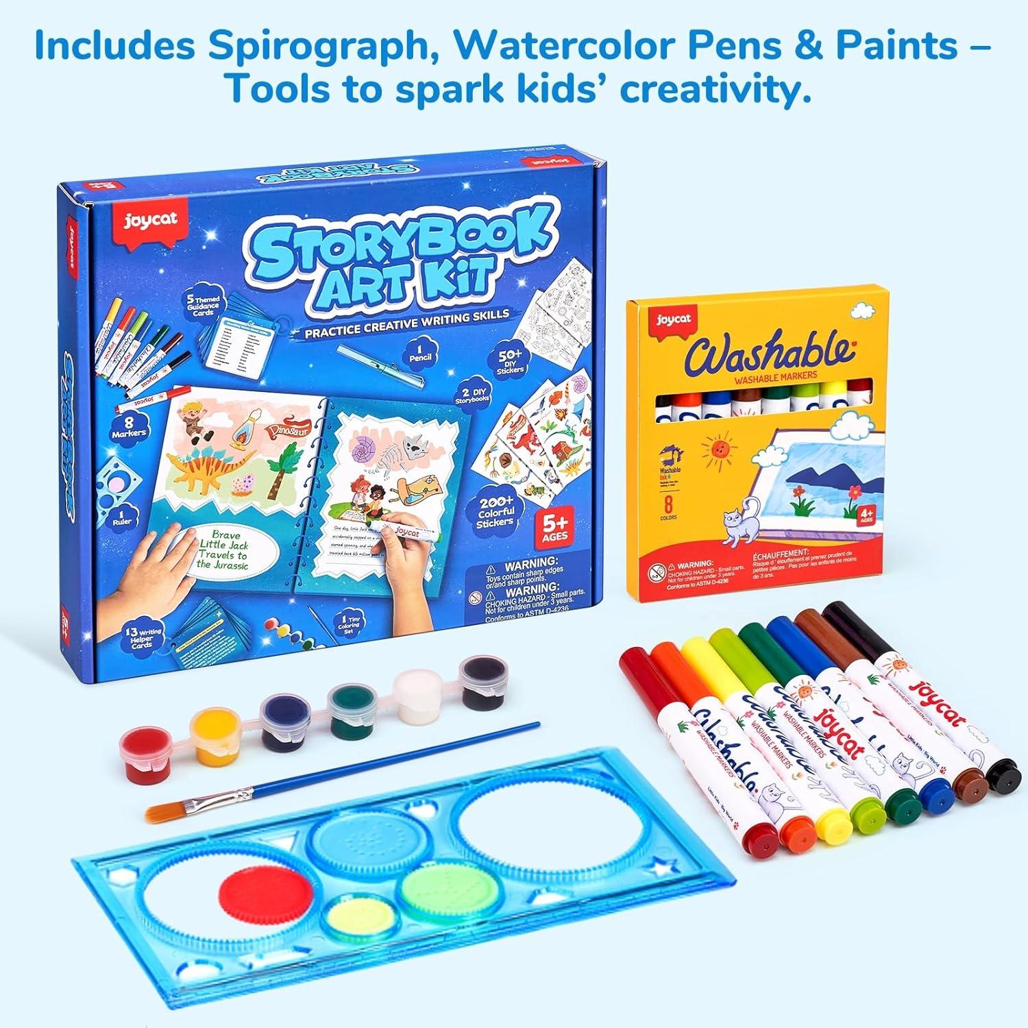 Adventure Storybook Art Starter Kit, Creative Writing for Kids, Write Your Own Book, Art Kit for Kid 6-9, DIY Craft, Scrapbooking & Journal Supplies, Hardcover Comic Book Making Kit, Christmas Gift(Adventure Creative Kit)