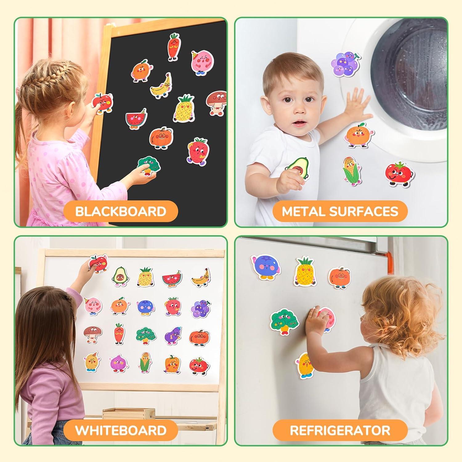 JoyCat Mystery Alphabet Box Wooden Fridge Magnets for Toddlers