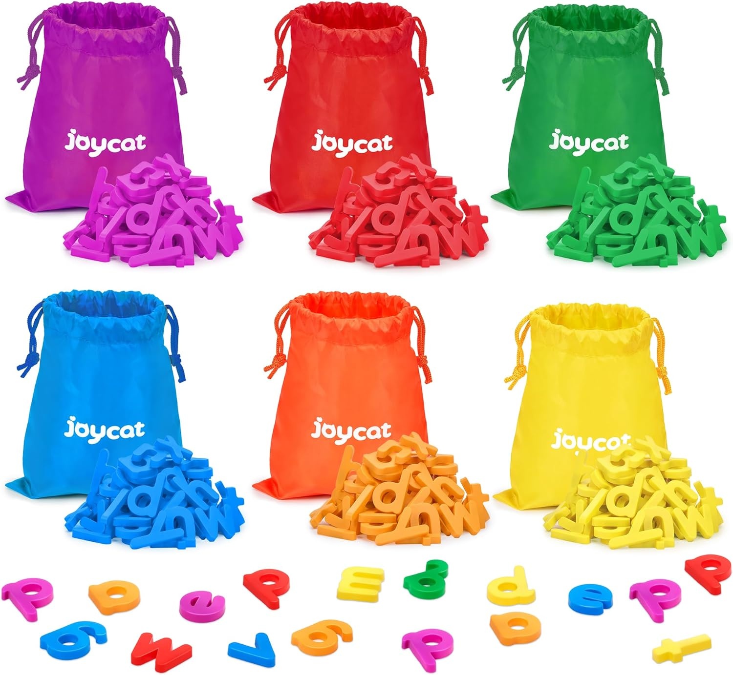 JoyCat Magnetic Letters, 312 Pieces Lowercase Alphabet Fridge Magnets + Magnetic Letter Tracing Board, 2-in-1 Double-Sided ABC Magnets for Kids Ages 3-5, Uppercase & Lowercase Letter Writing Practice
