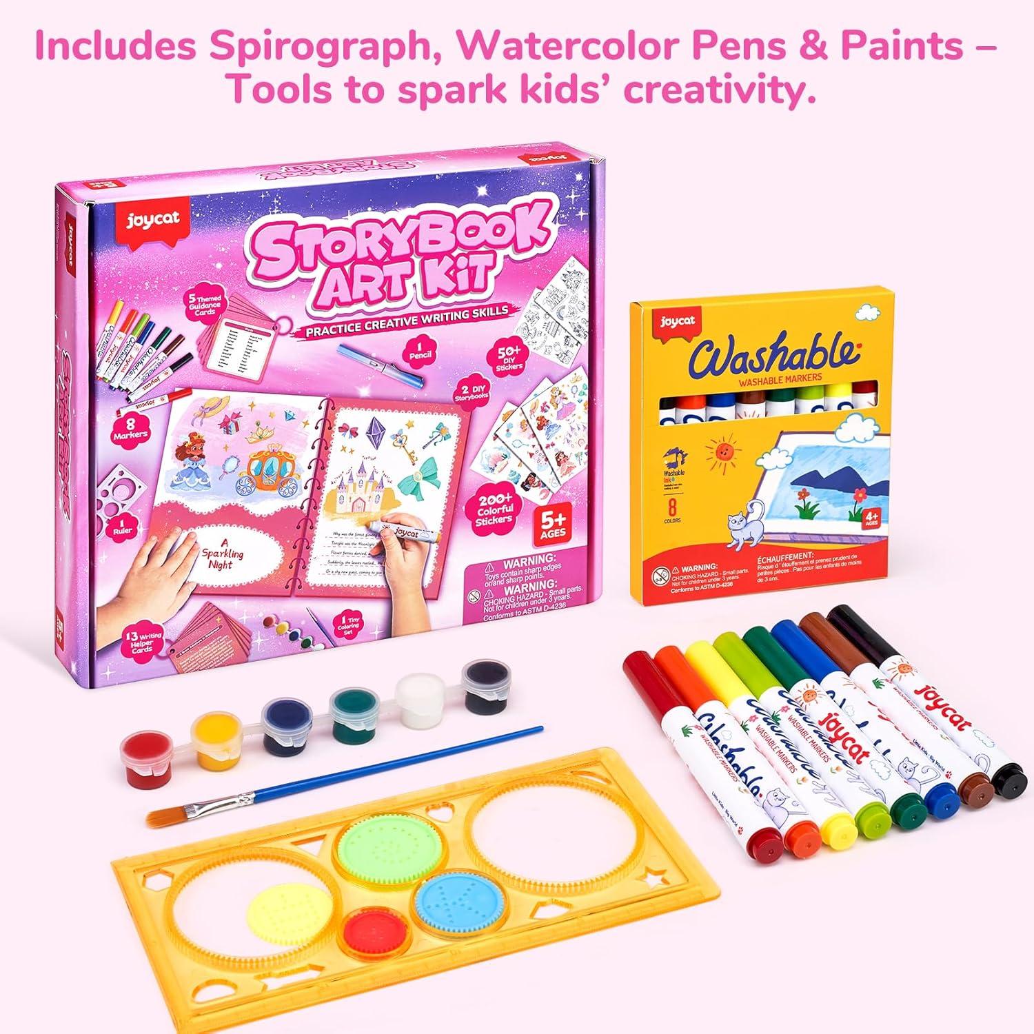 Adventure Storybook Art Starter Kit, Creative Writing for Kids, Write Your Own Book, Art Kit for Kid 6-9, DIY Craft, Scrapbooking & Journal Supplies, Hardcover Comic Book Making Kit, Christmas Gift(Fantasy Creative Kit)