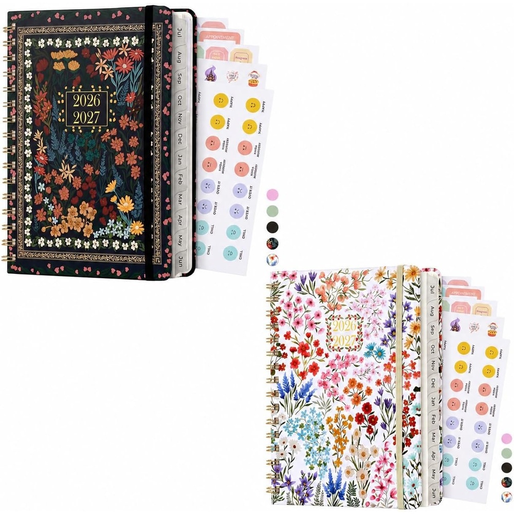 JoyCat Academic Midnight Garden + Wildflowers Planner 2026-2027, July 2026 – June 2027, A5 Weekly & Monthly Planner for Teachers & Students