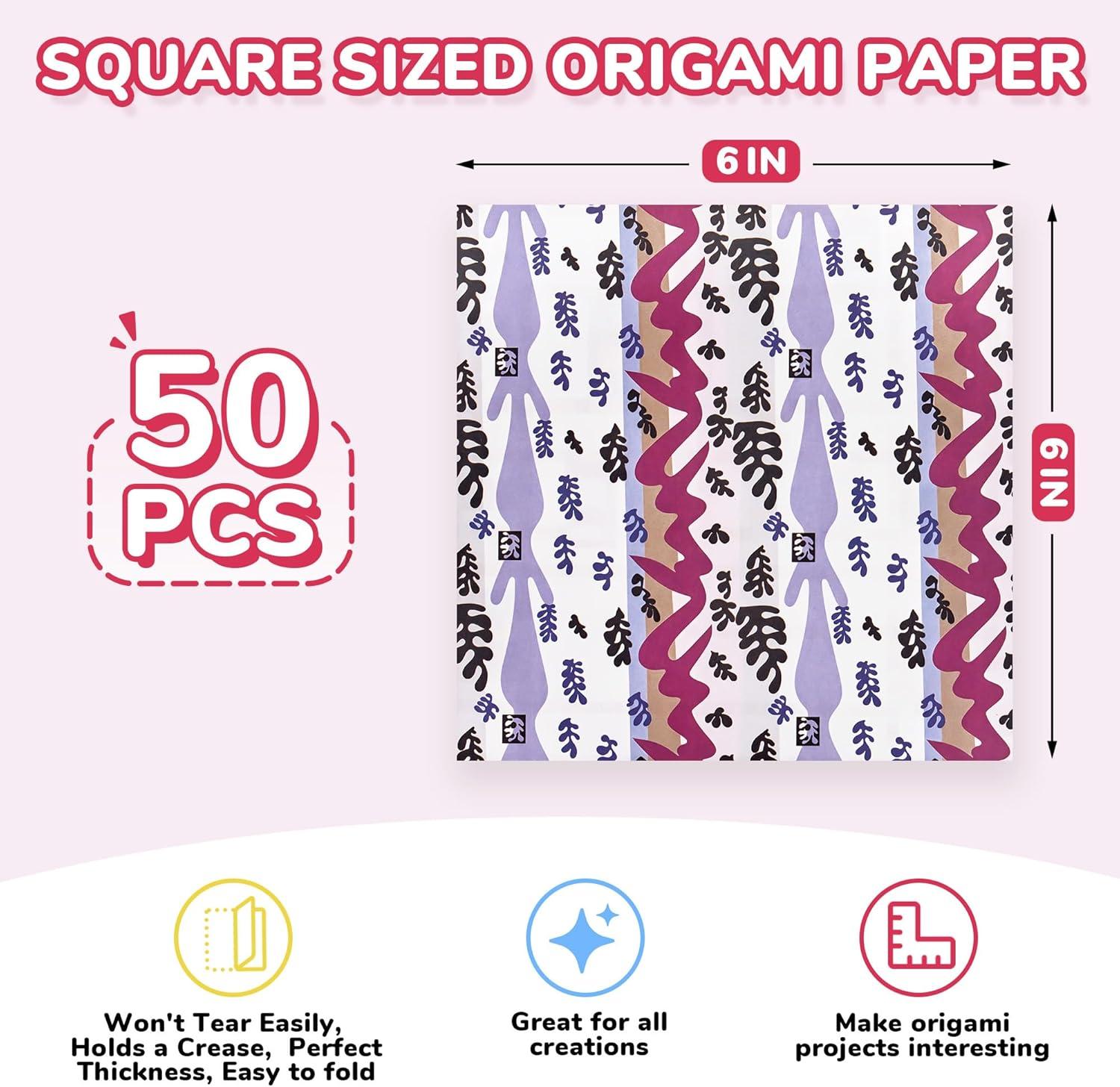 Dreamy Fantasy Origami Paper – 50 Sheets 6×6 Inches – Double-Sided Ethereal Patterns for Magic, Mythical & Celestial Crafts – for Adults, Kids & Artists, Ideal for Scrapbooking.(Artist)