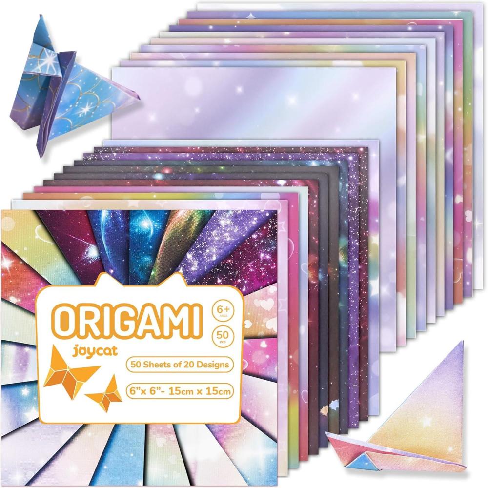 JoyCat Origami Papers, 6×6 Inches – Floral & Botanical Origami Paper – 50 Sheets Double-Sided Vintage Flower Patterns, Retro Nature Folding Paper for Scrapbooking(Dreamy Fantasy)