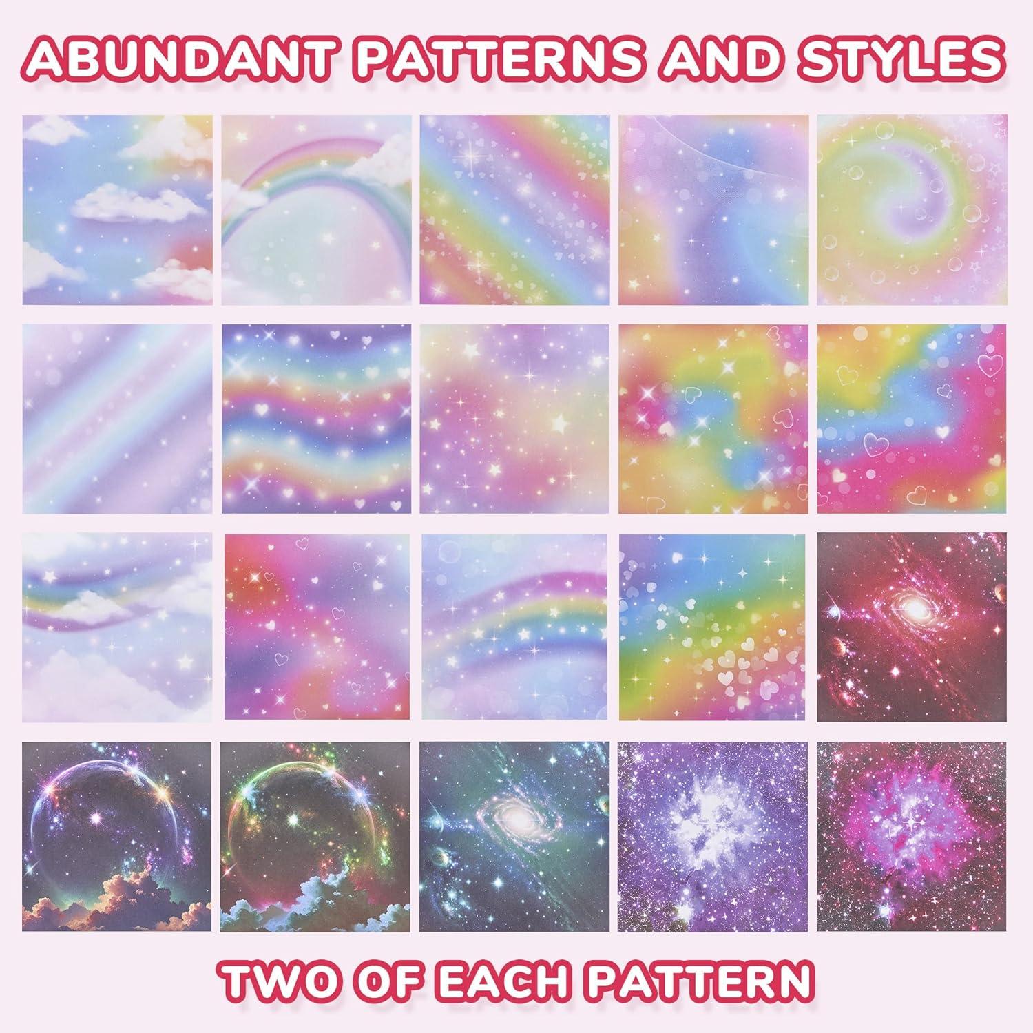 JoyCat Origami Papers, 6×6 Inches – Floral & Botanical Origami Paper – 50 Sheets Double-Sided Vintage Flower Patterns, Retro Nature Folding Paper for Scrapbooking(Dreamy Fantasy)