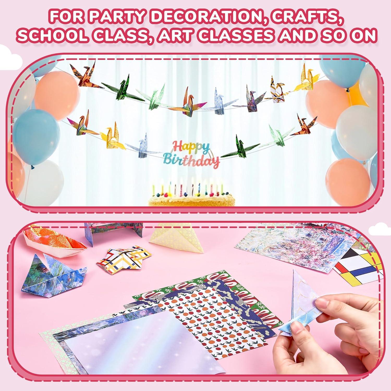Dreamy Fantasy Origami Paper – 50 Sheets 6×6 Inches – Double-Sided Ethereal Patterns for Magic, Mythical & Celestial Crafts – for Adults, Kids & Artists, Ideal for Scrapbooking.(Claude Monet)