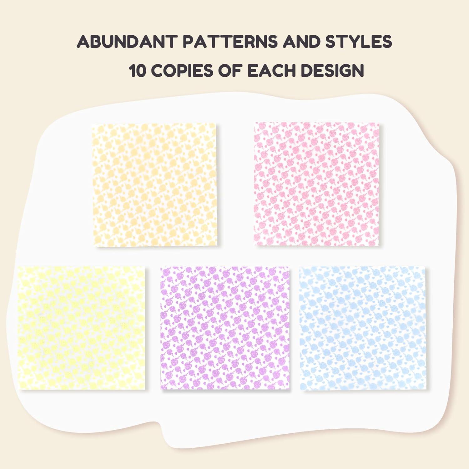 JoyCat Origami Papers, 6×6 Inches – Floral & Botanical Origami Paper – 50 Sheets Double-Sided Vintage Flower Patterns, Retro Nature Folding Paper for Scrapbooking(Floral Glow)