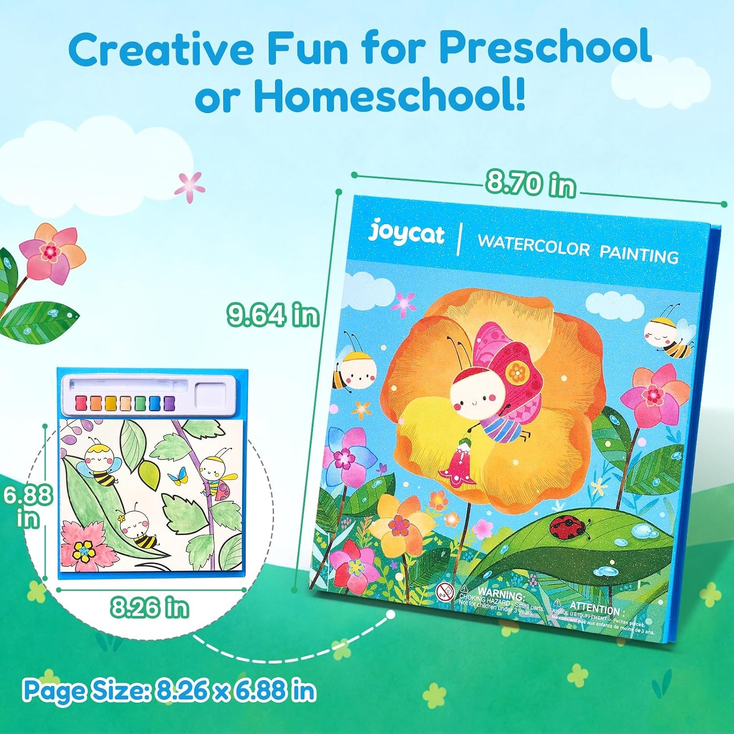 JoyCat Paint with Water Coloring Books for Toddlers (Bugs & Blossoms)(Bugs & Blossoms)