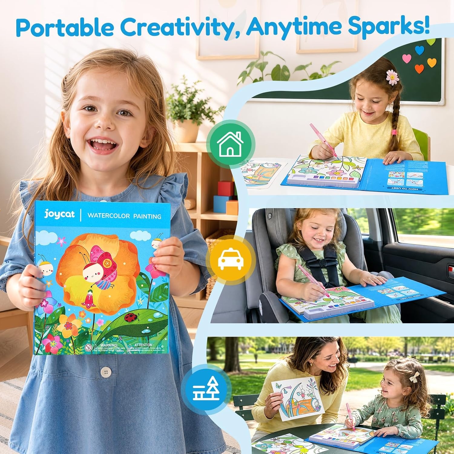 JoyCat Paint with Water Coloring Books for Toddlers (Bugs & Blossoms)(Bugs & Blossoms)