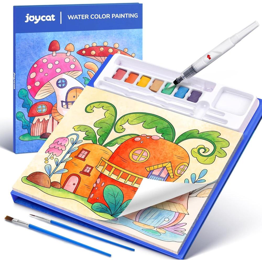 JoyCat Paint with Water Coloring Books for Toddlers, Watercolor Painting Sets for Kids Ages 3-5 4-8, Arts and Crafts Drawing Activities Toy Birthday Gift for Boys Girls (Comics)(Magic Playhouse)