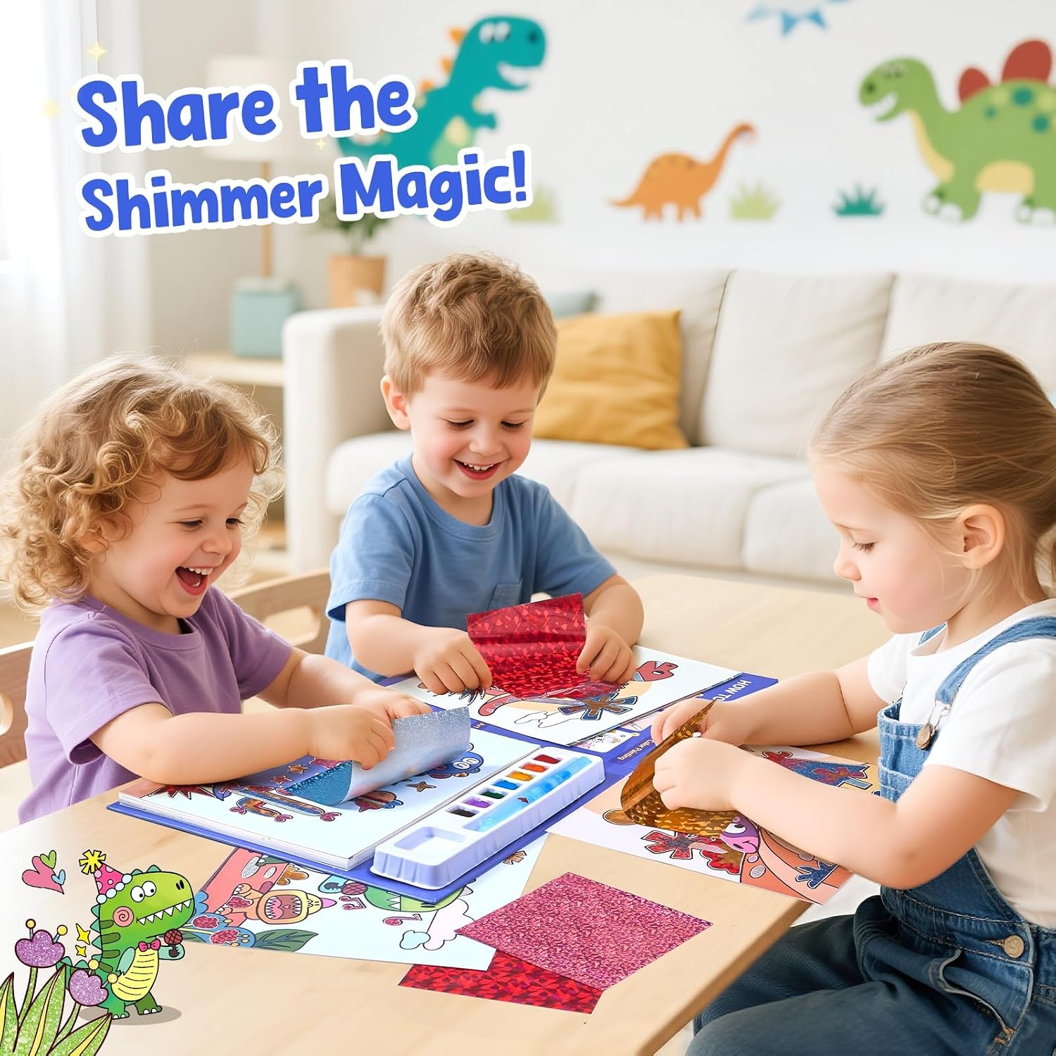 JoyCat Paint with Water Coloring Books & Shimmer Art (Fairy)(Blue)