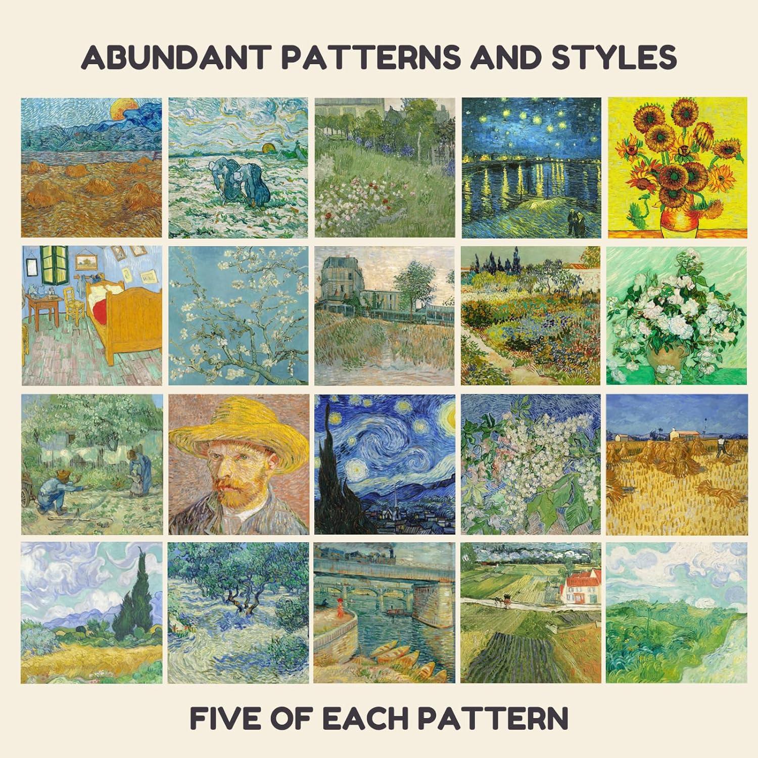 Dreamy Fantasy Origami Paper – 50 Sheets 6×6 Inches – Double-Sided Ethereal Patterns for Magic, Mythical & Celestial Crafts – for Adults, Kids & Artists, Ideal for Scrapbooking.(Classic Van Gogh)