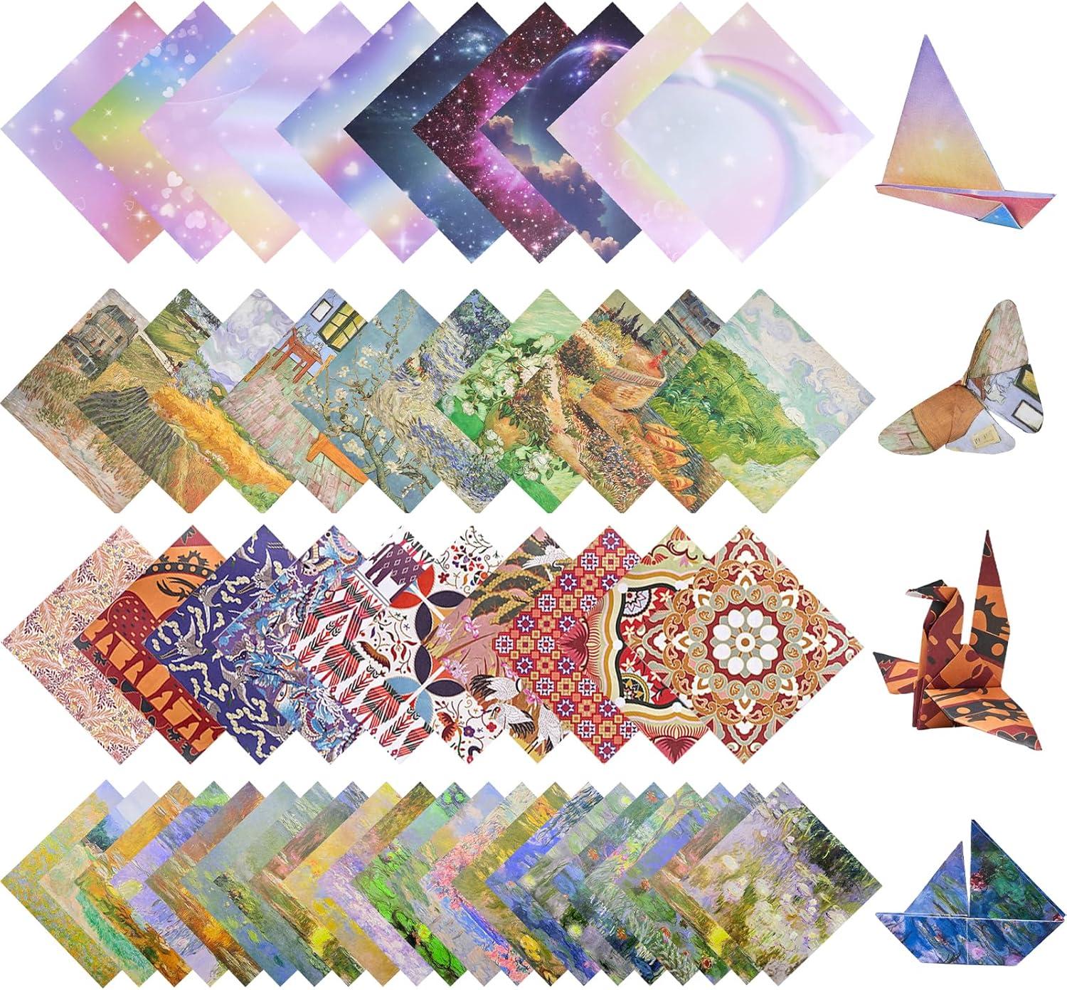 Dreamy Fantasy Origami Paper – 50 Sheets 6×6 Inches – Double-Sided Ethereal Patterns for Magic, Mythical & Celestial Crafts – for Adults, Kids & Artists, Ideal for Scrapbooking.(Artistic Pattern Series)